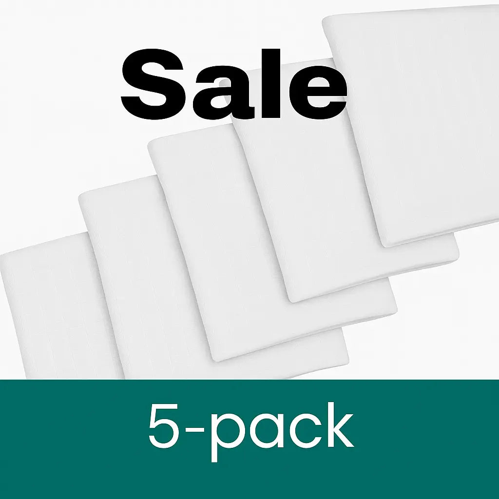 5-pack hydrofieldoeken Wit Geboortegift