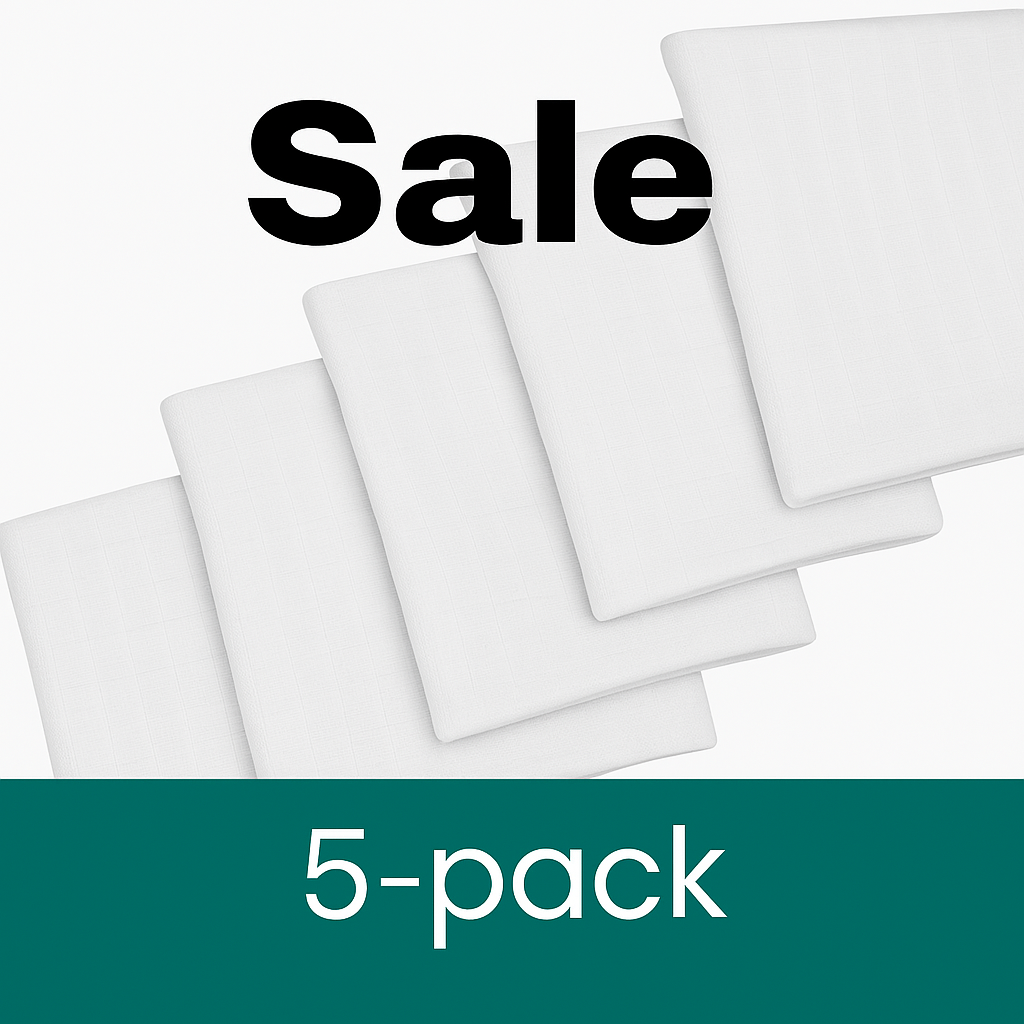 5-pack hydrofieldoeken Wit Geboortegift