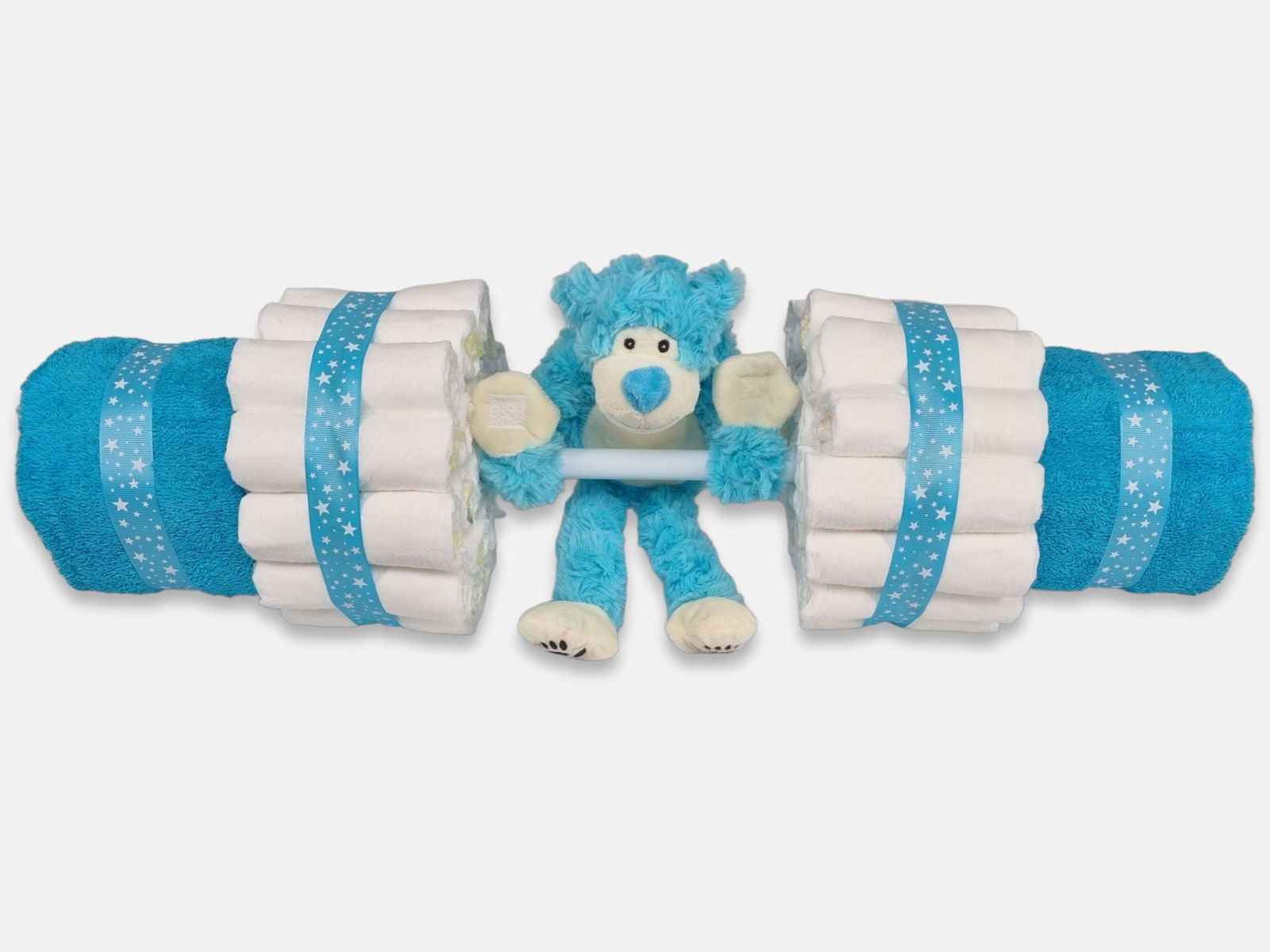 Aap bodybuilding Blauw Luiertaart - Geboortegift