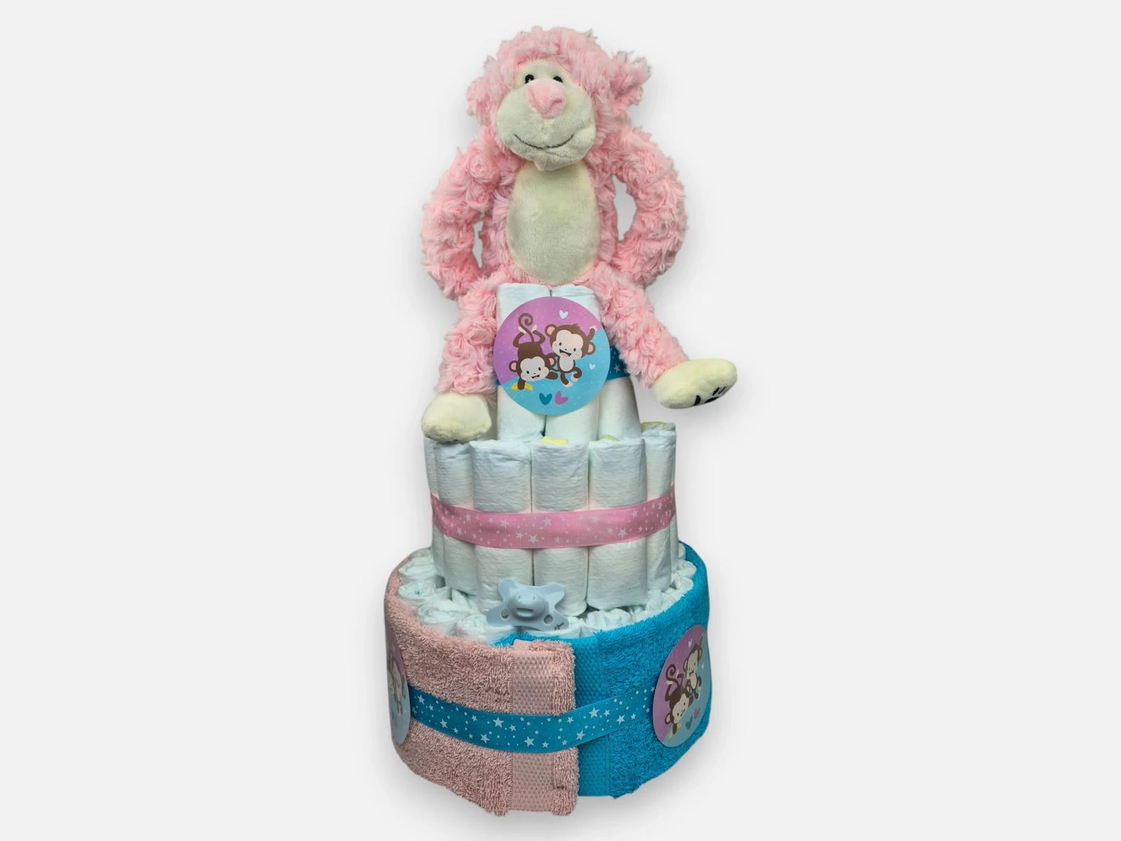 Babyshower luiertaart - Roze/Blauw - Geboortegift