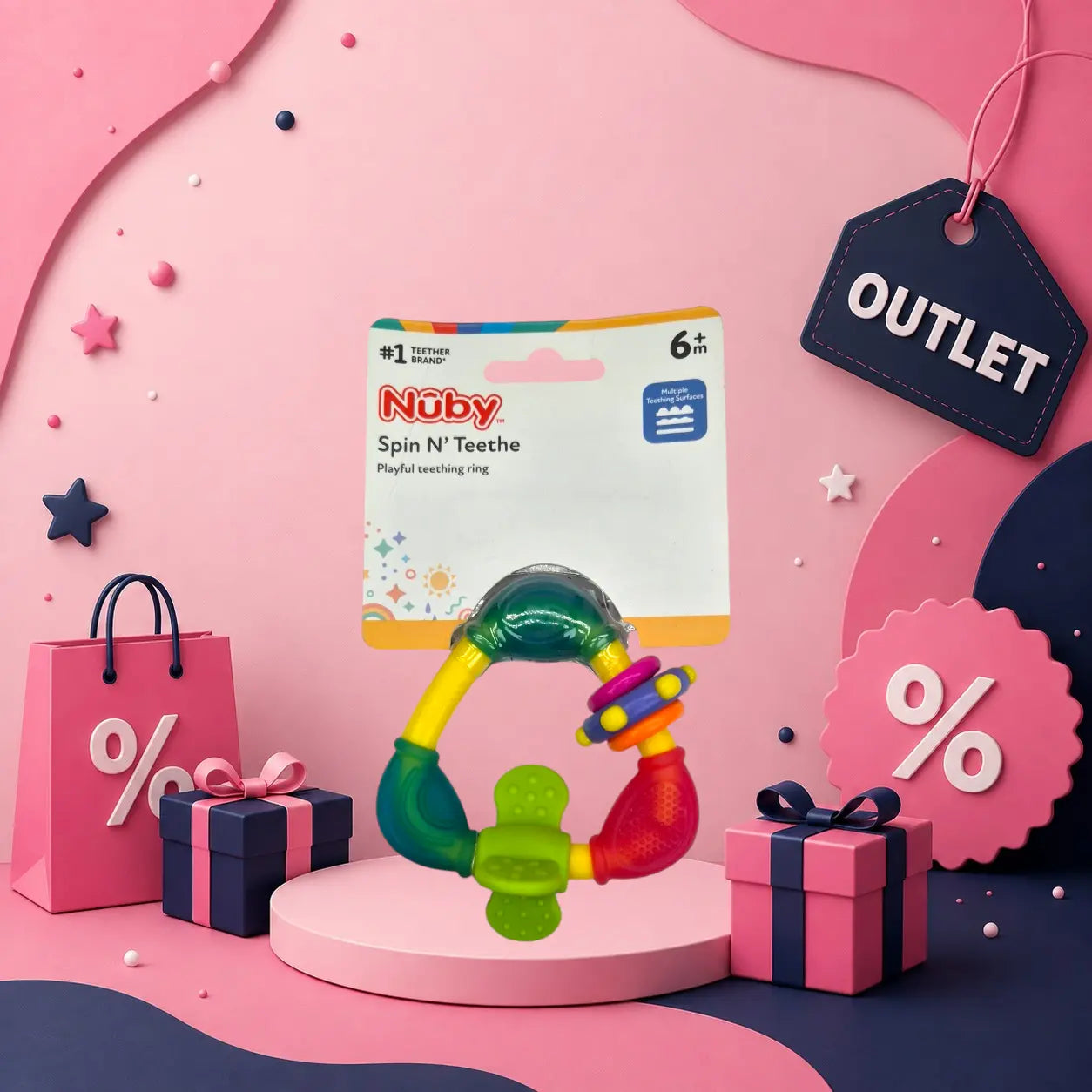 Bijtring Spin N' Teethe Geboortegift
