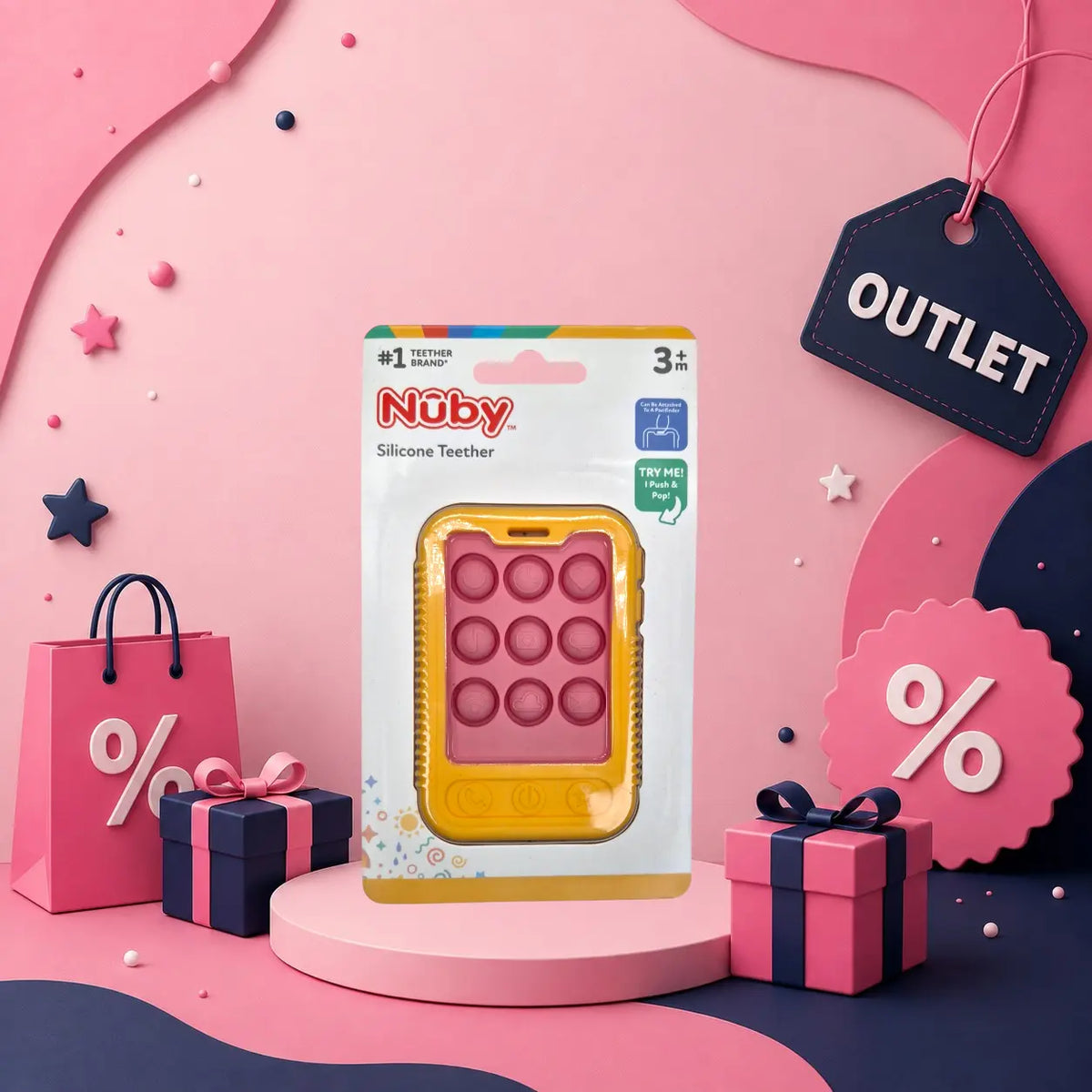 Bijtspeeltje Telefoon Geel Geboortegift