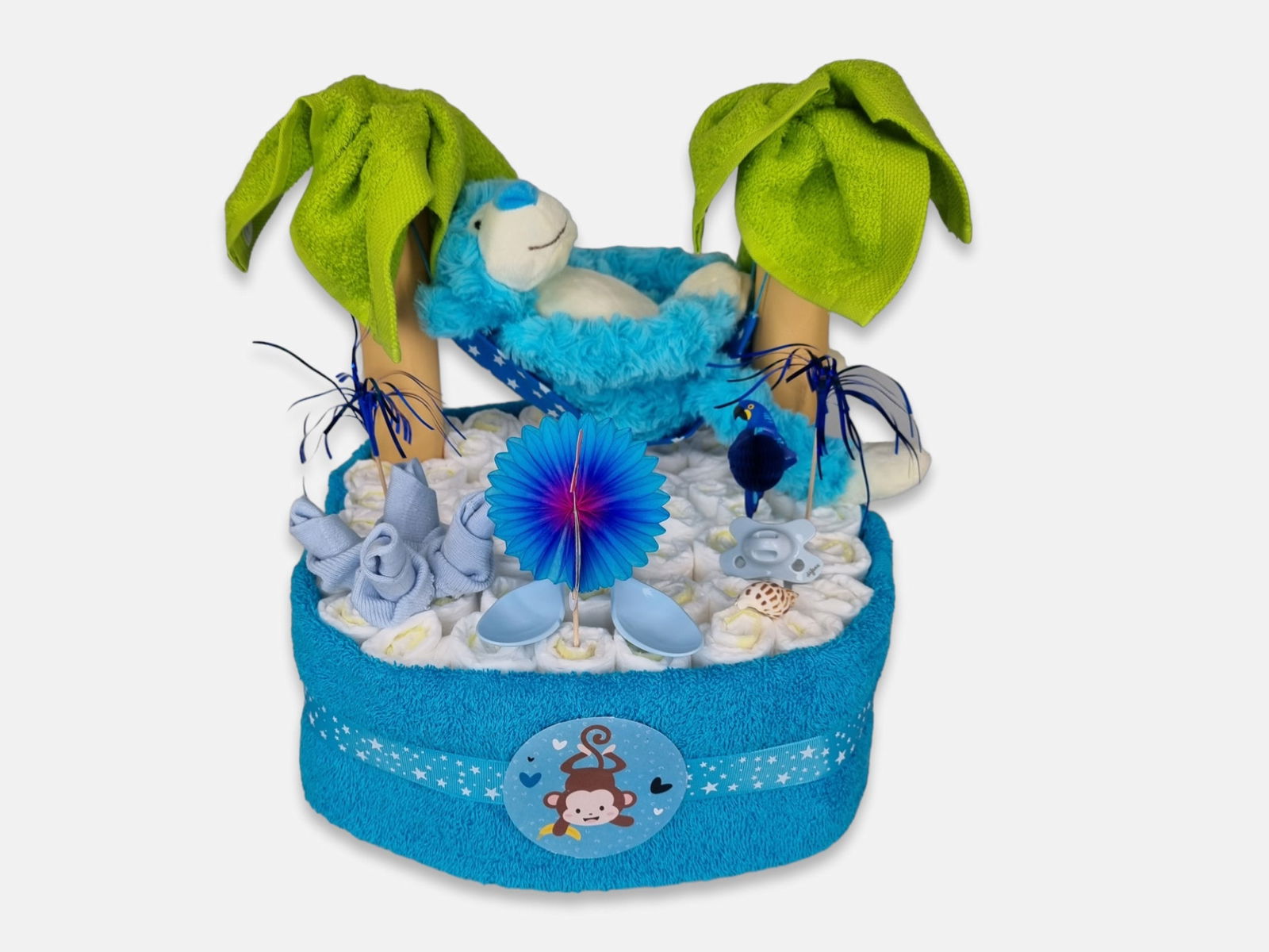 Caribbean Luiertaart - Blauw - Geboortegift