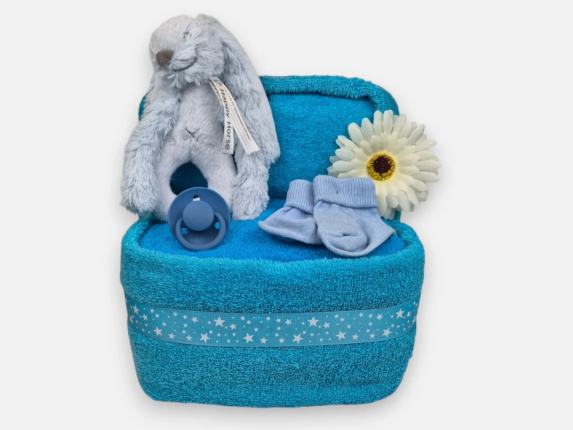 Happy Horse Wiegje Blauw Luiertaart (groot) Geboortegift