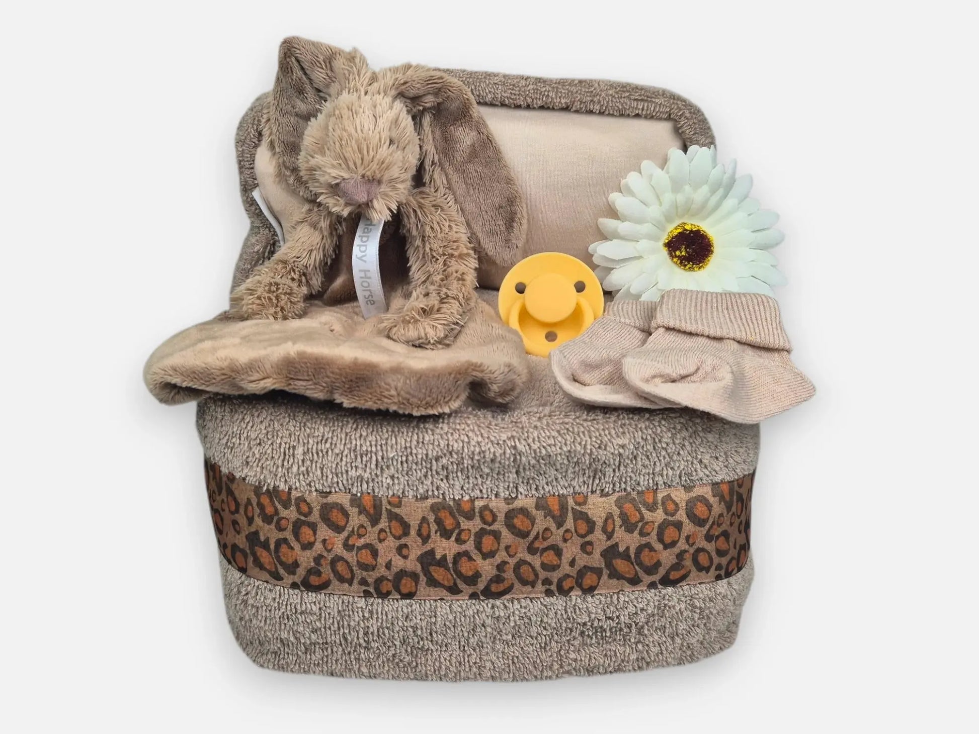 Happy Horse Wiegje Bruin Luiertaart (groot) Geboortegift