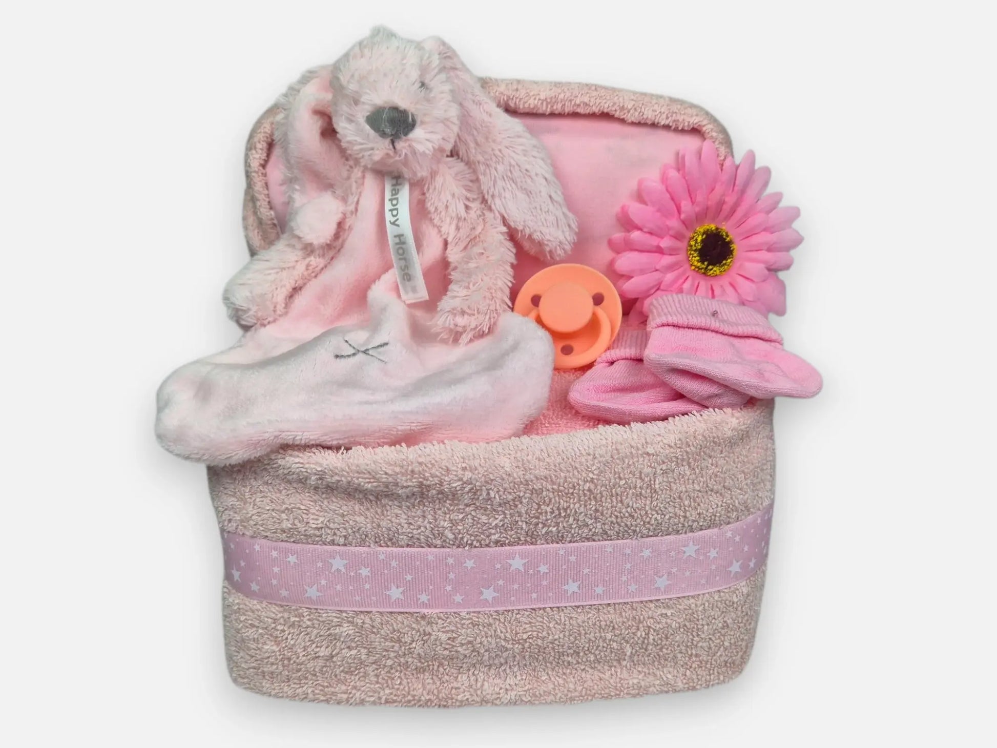 Happy Horse Wiegje Roze Luiertaart (groot) Geboortegift