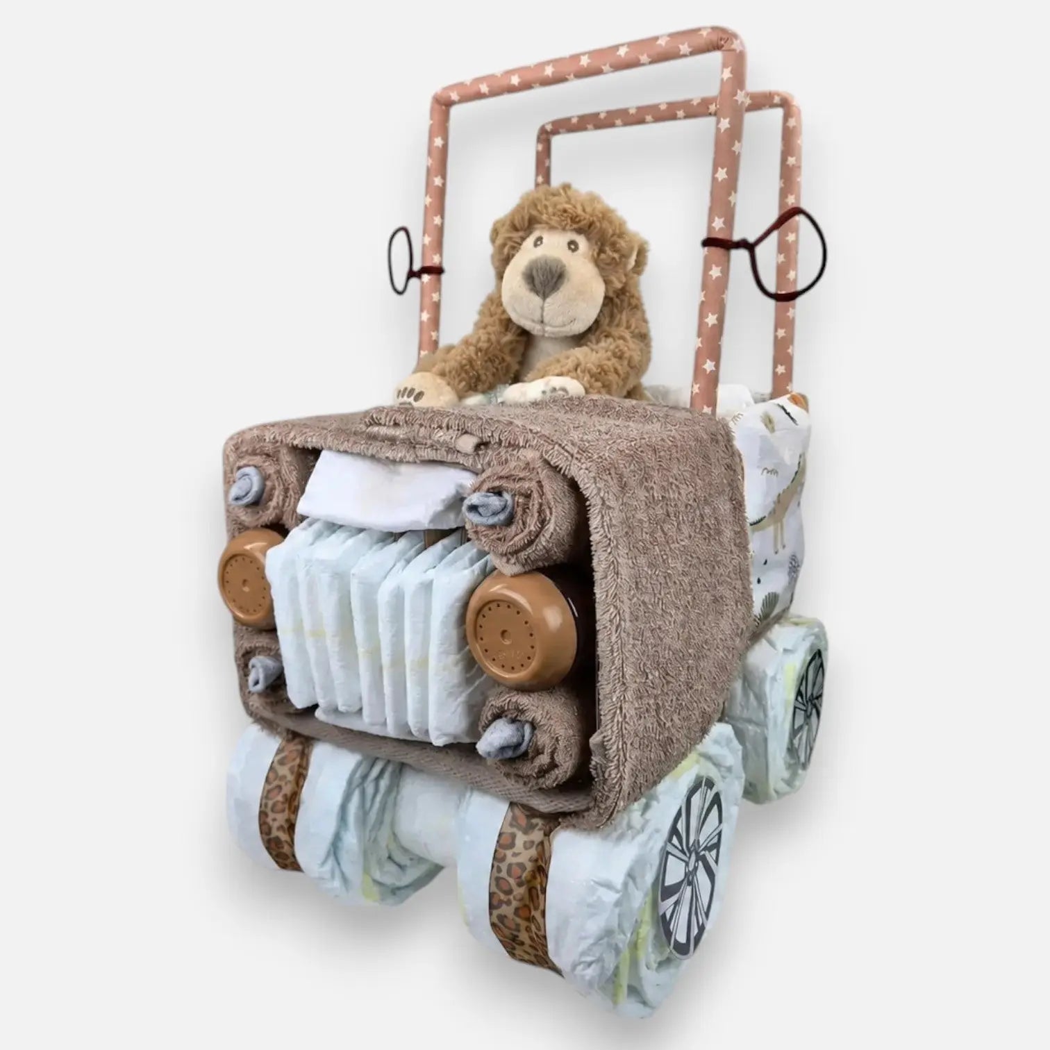 Mega Jeep Bruin Luiertaart Geboortegift