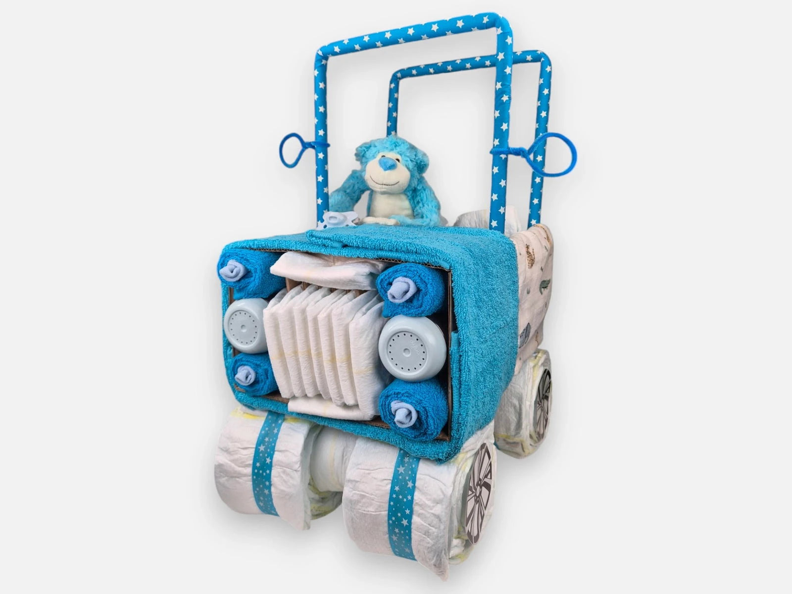 Mega Jeep Blauw Luiertaart - Geboortegift