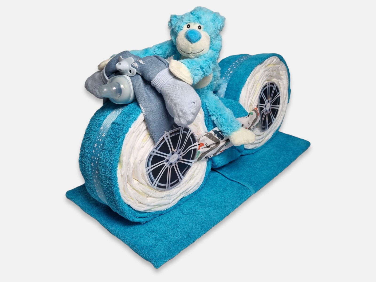 Mega Scooter Luiertaart Blauw - Geboortegift