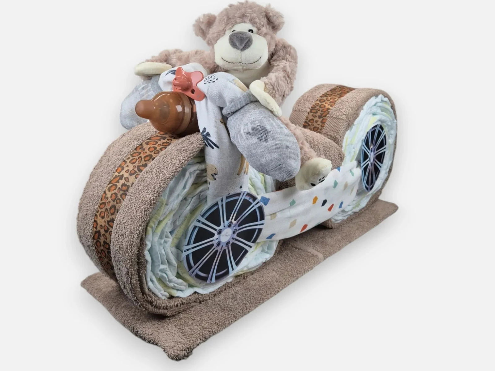 Mega Scooter Luiertaart Bruin - Geboortegift