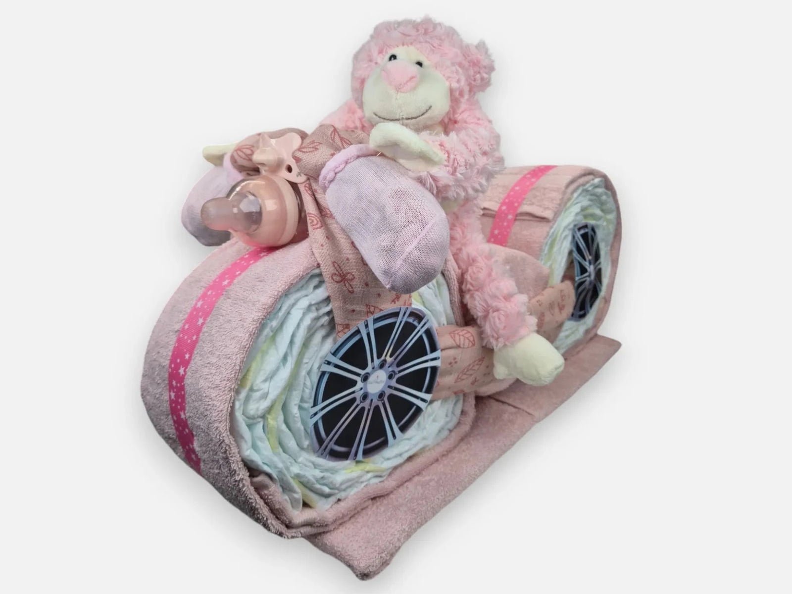 Mega Scooter Luiertaart Roze - Geboortegift