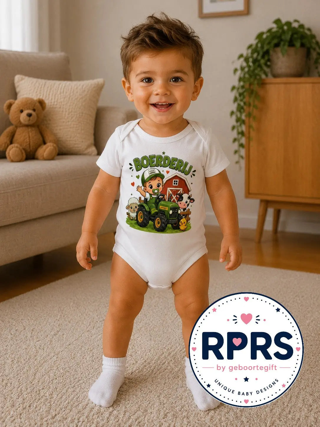 Rompertje Boerderij - Little Farmer Jongen Geboortegift