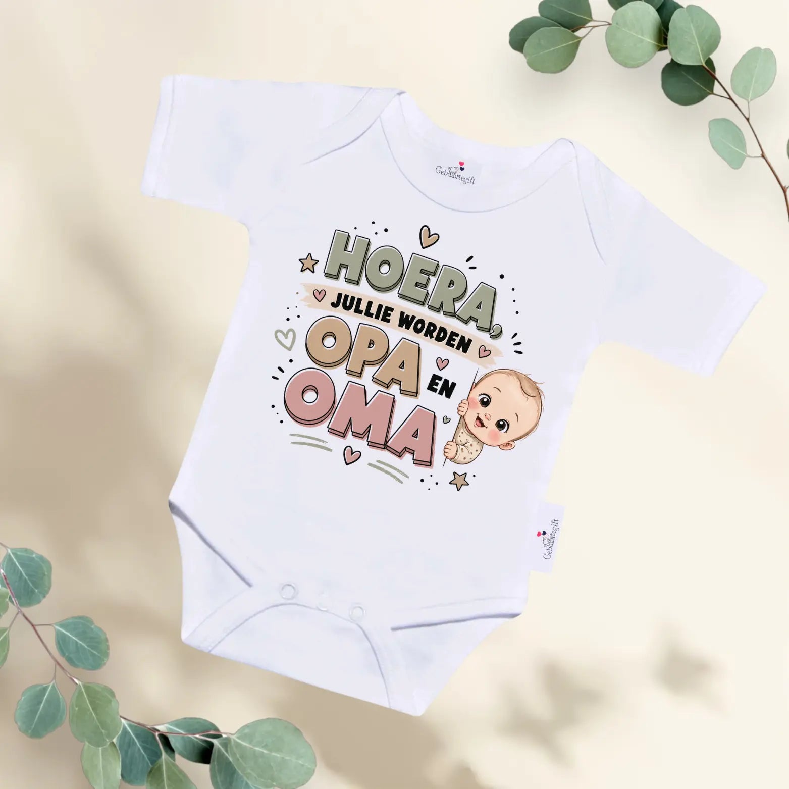 Rompertje Hoera jullie worden Opa en Oma Geboortegift