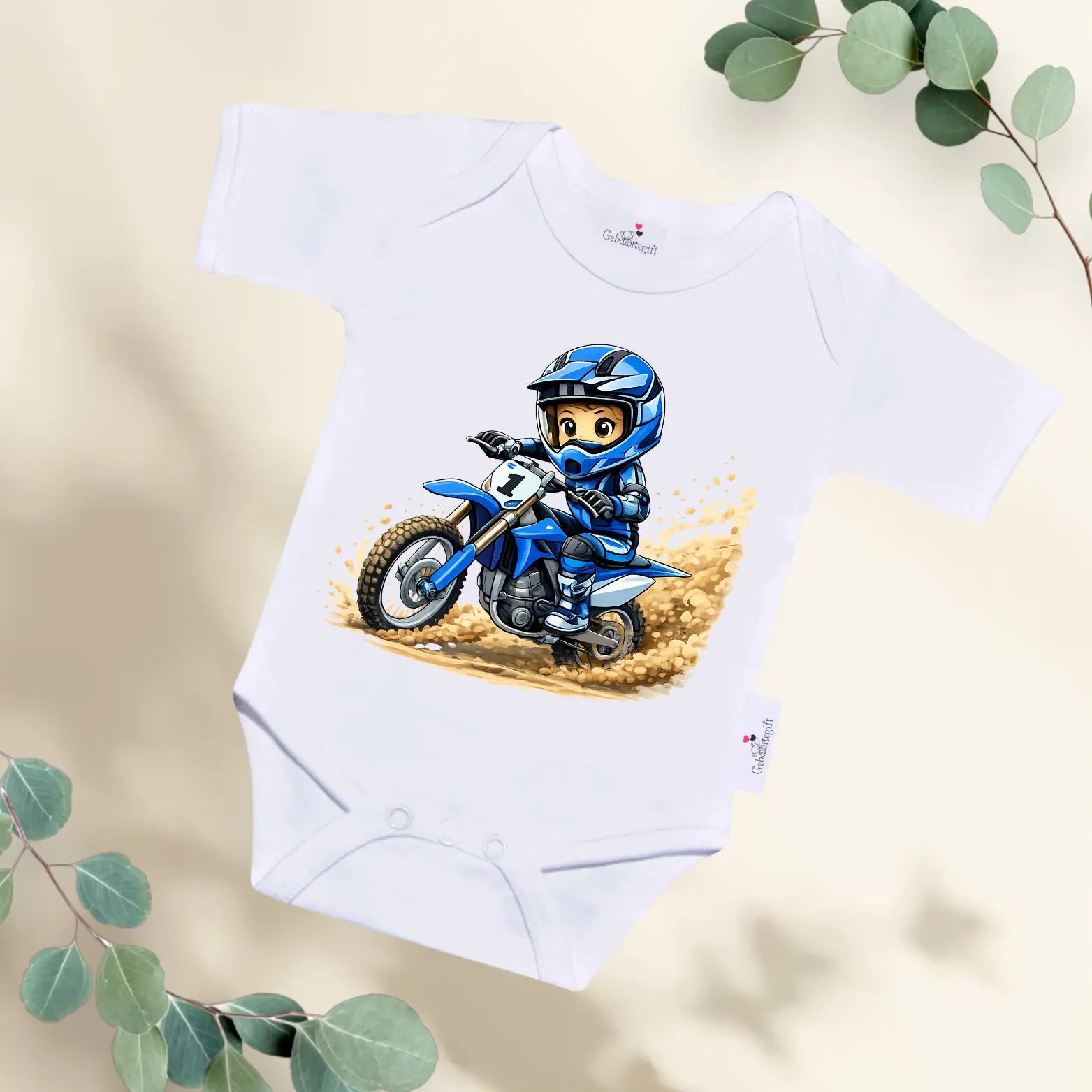 Rompertje Jongen op KTM motor Geboortegift