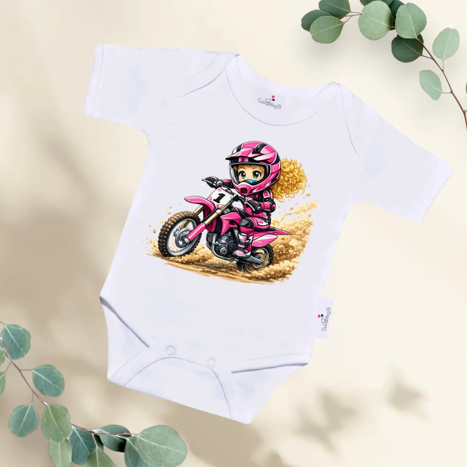 Rompertje Meisje op KTM motor Geboortegift
