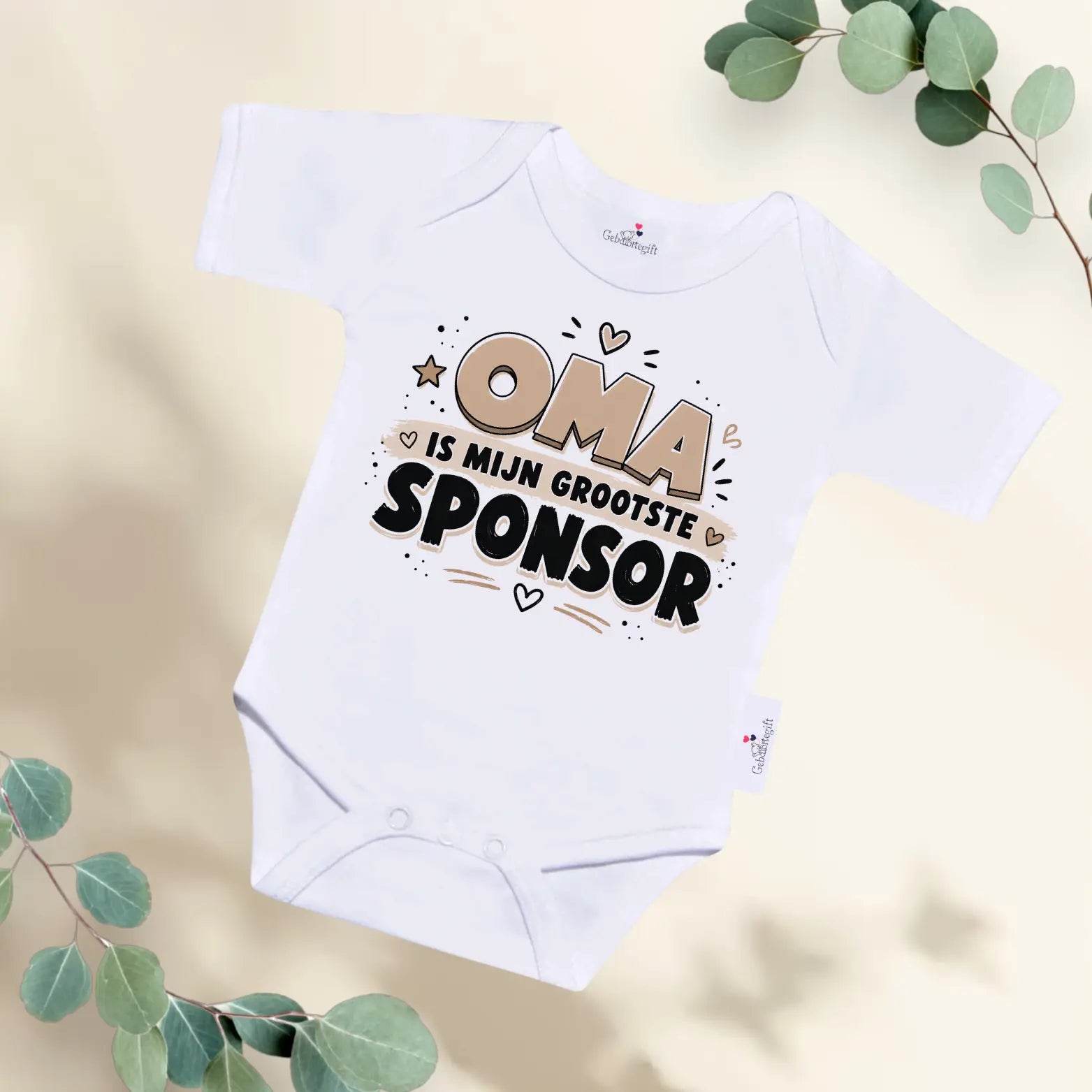Rompertje oma is mijn grootste sponsor Geboortegift