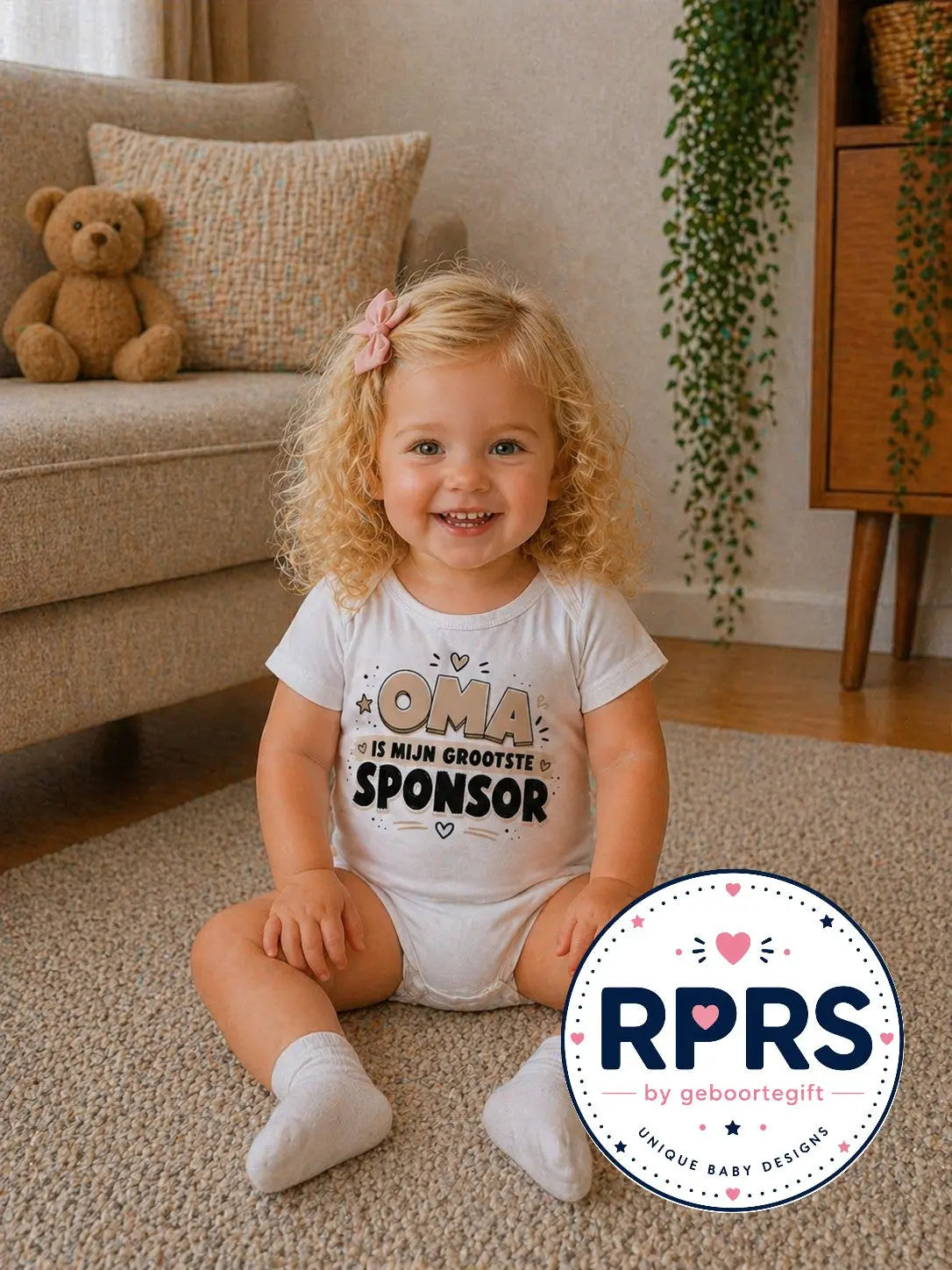 Rompertje oma is mijn grootste sponsor Geboortegift