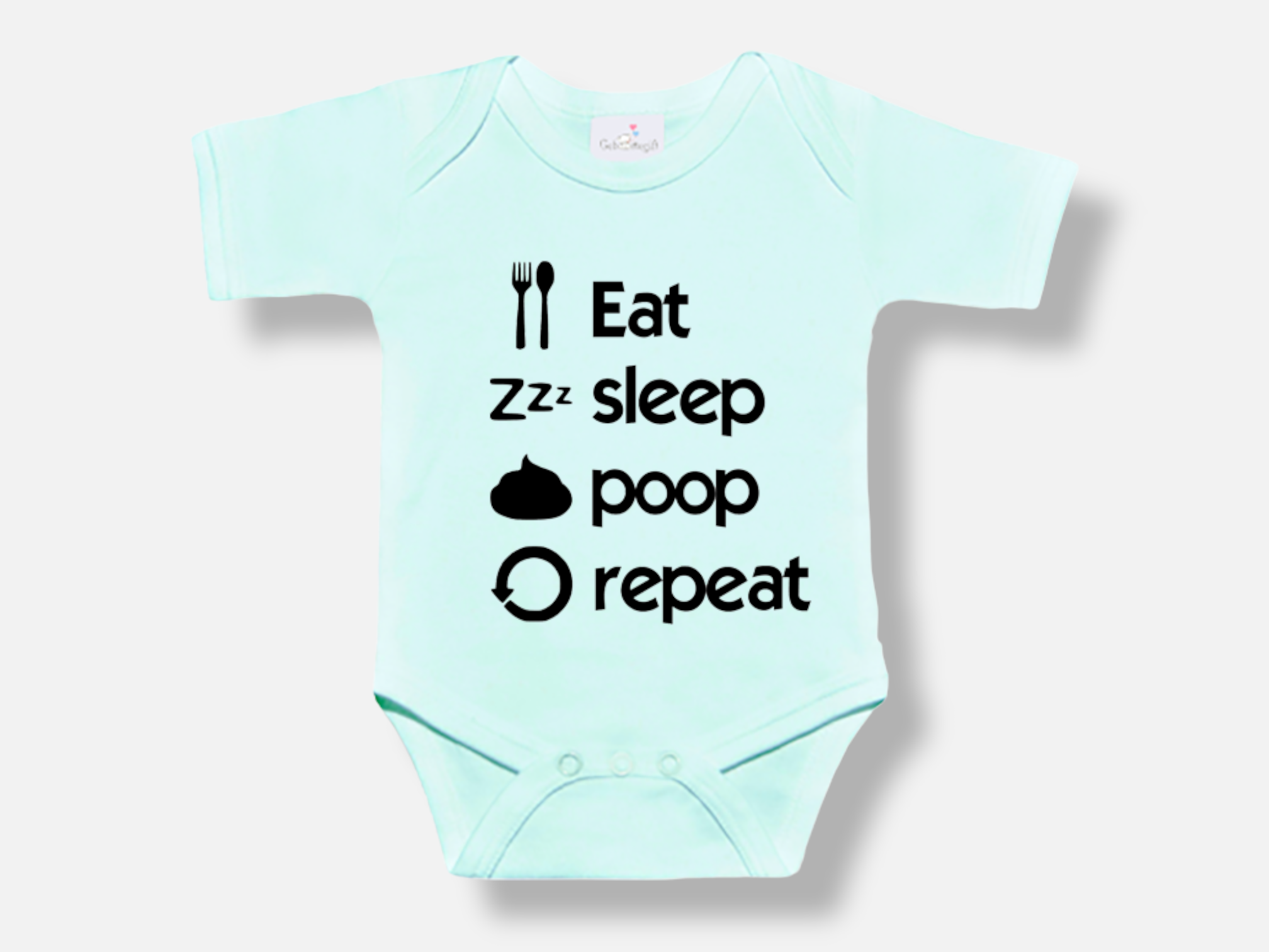 Rompertje eat sleep poop repeat - mint-PhotoRoom