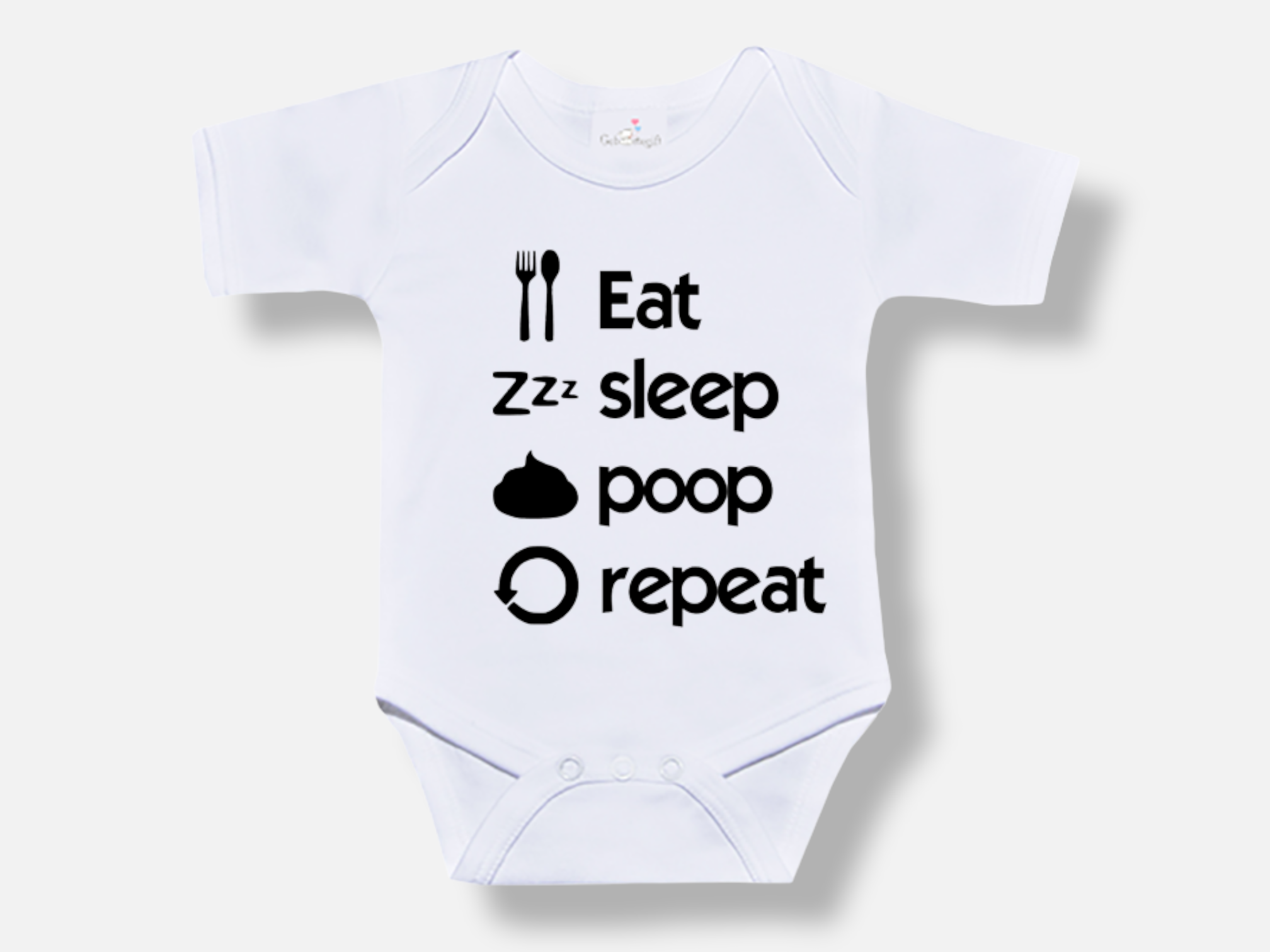 Rompertje eat sleep poop repeat - wit-PhotoRoom