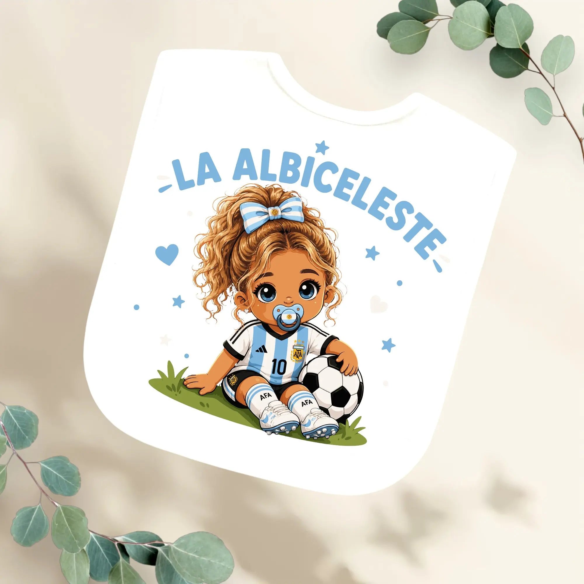 Slabbetje Argentinië voetbalelftal - Meisje Geboortegift
