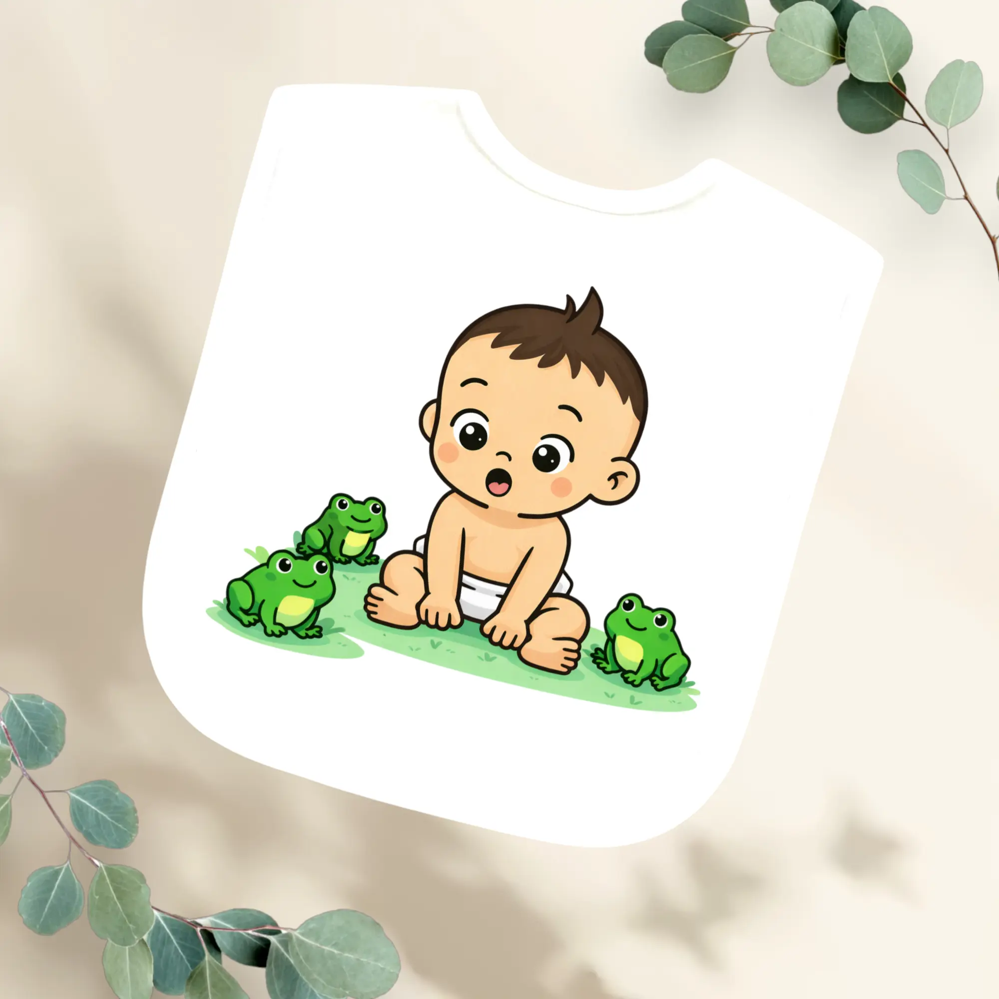 Slabbetje Baby met kikkertjes