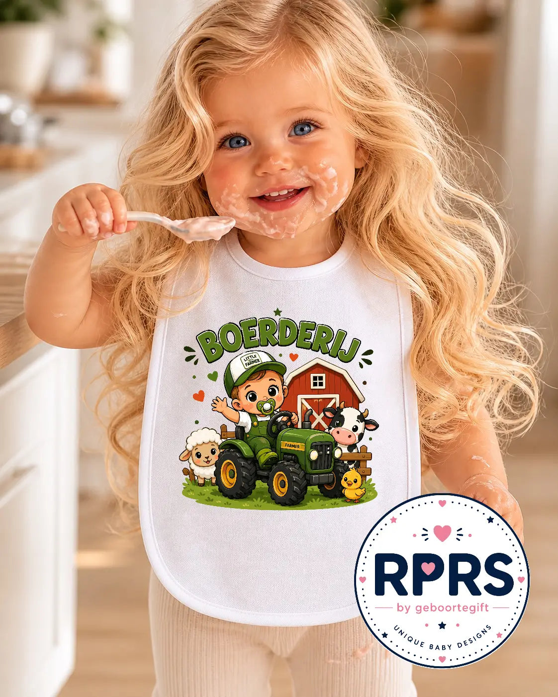 Slabbetje Boerderij - Little Farmer Jongen Geboortegift