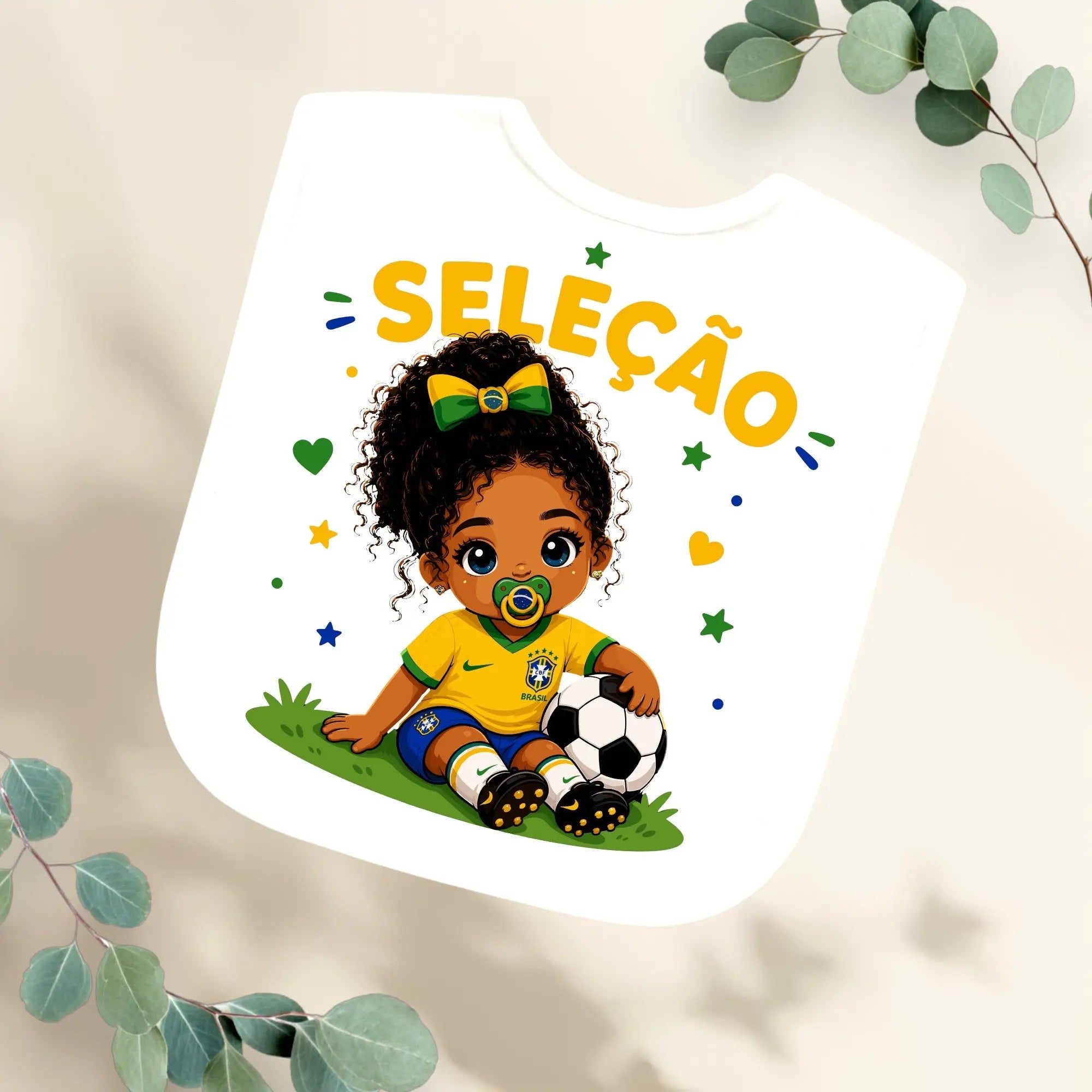 Slabbetje Brazilië voetbalelftal - Meisje Geboortegift