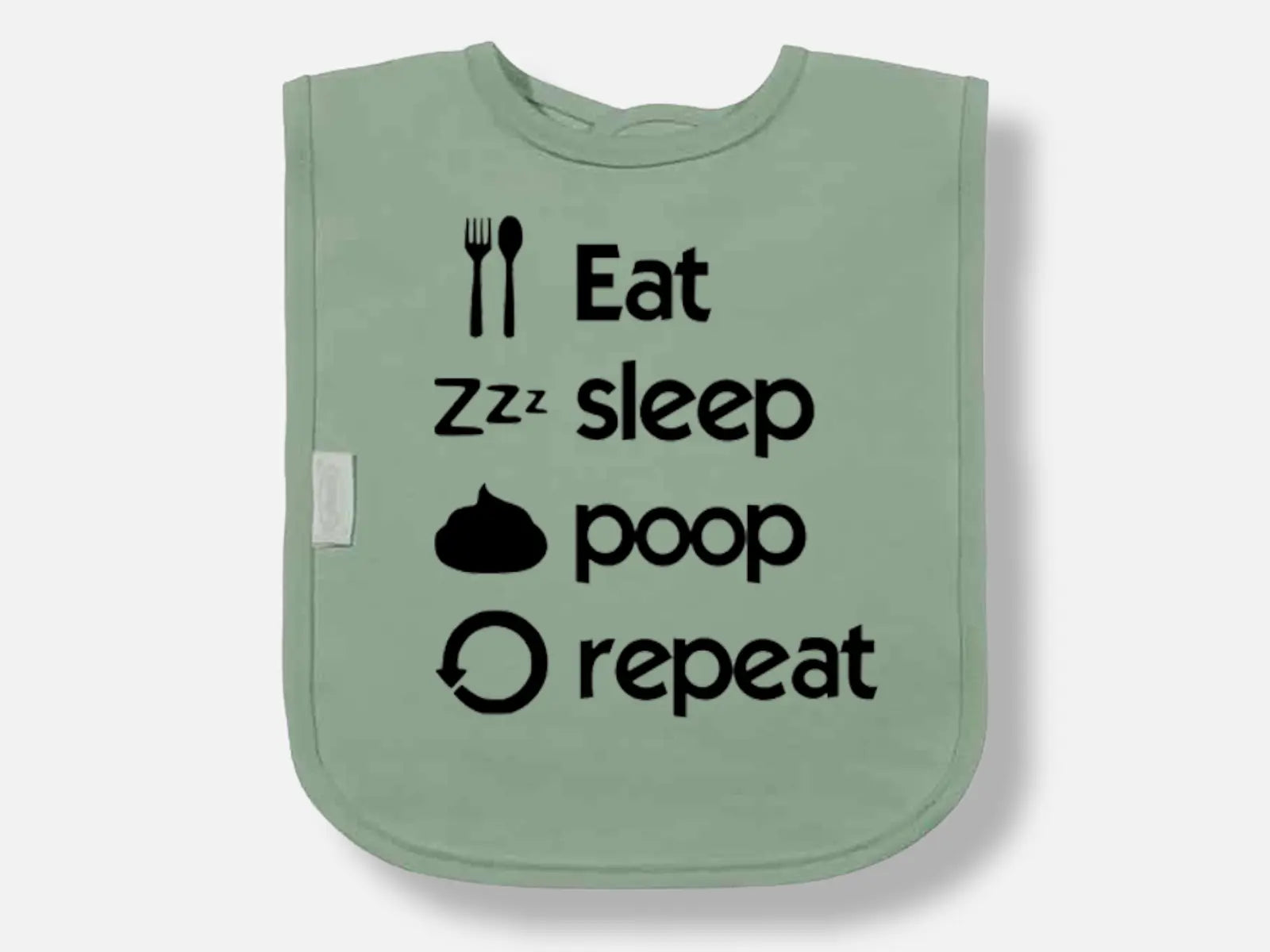 Slabbetje Eat Sleep Poop Repeat - Geboortegift