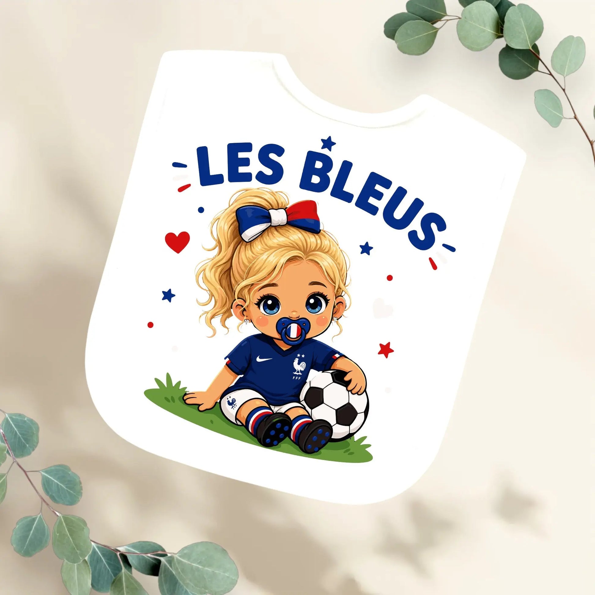 Slabbetje Frankrijk voetbalelftal - Meisje Geboortegift