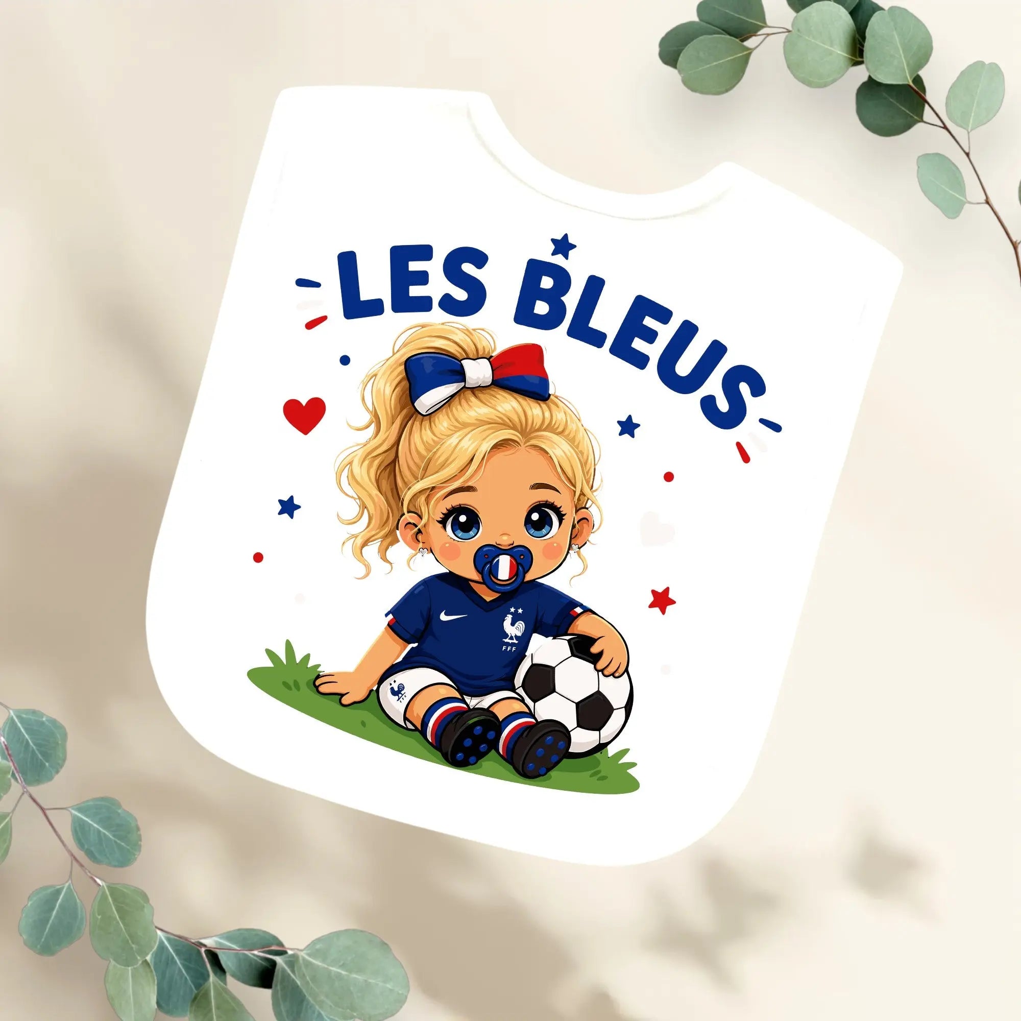 Slabbetje Frankrijk voetbalelftal - Meisje Geboortegift