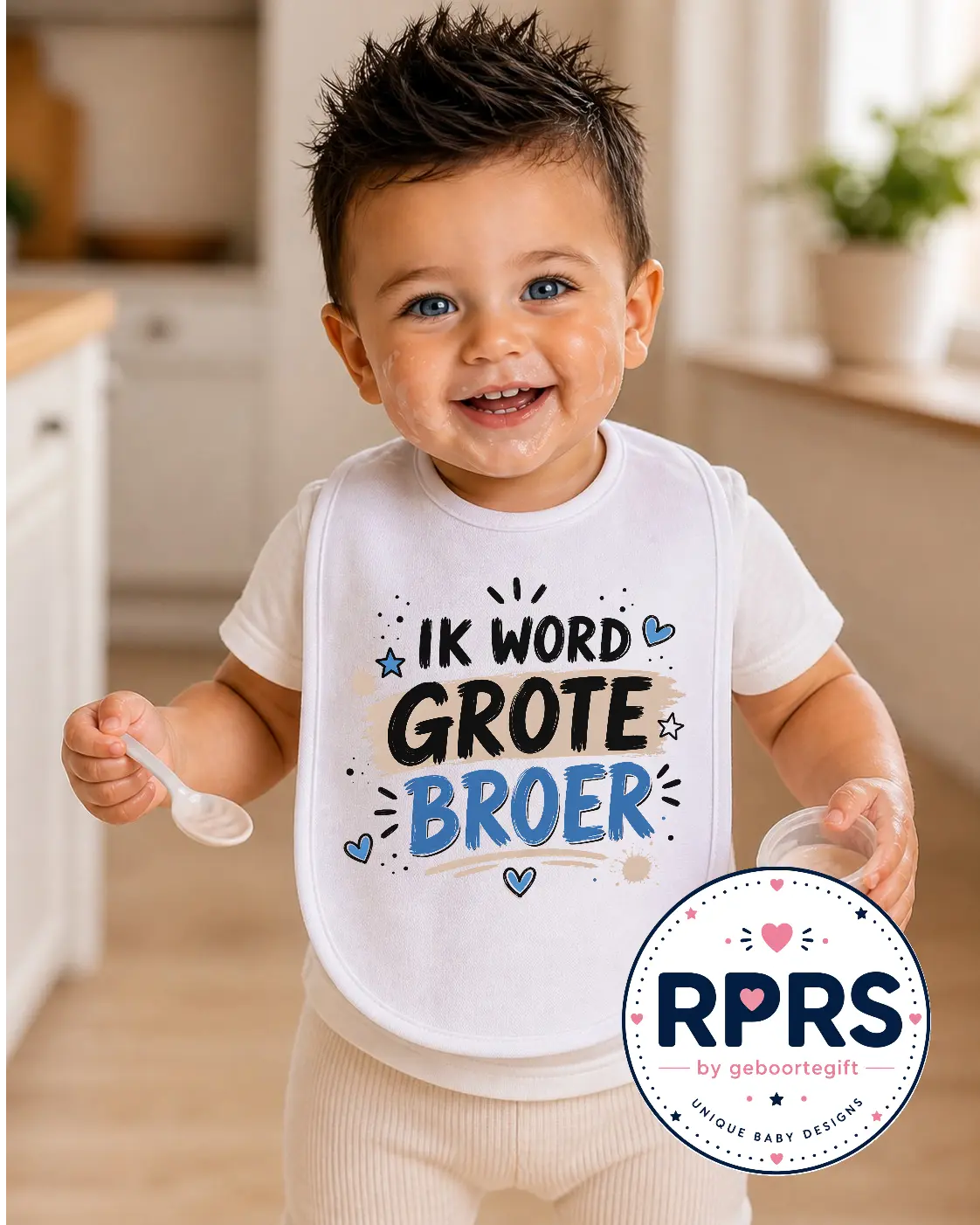 Slabbetje Ik word grote Broer Geboortegift