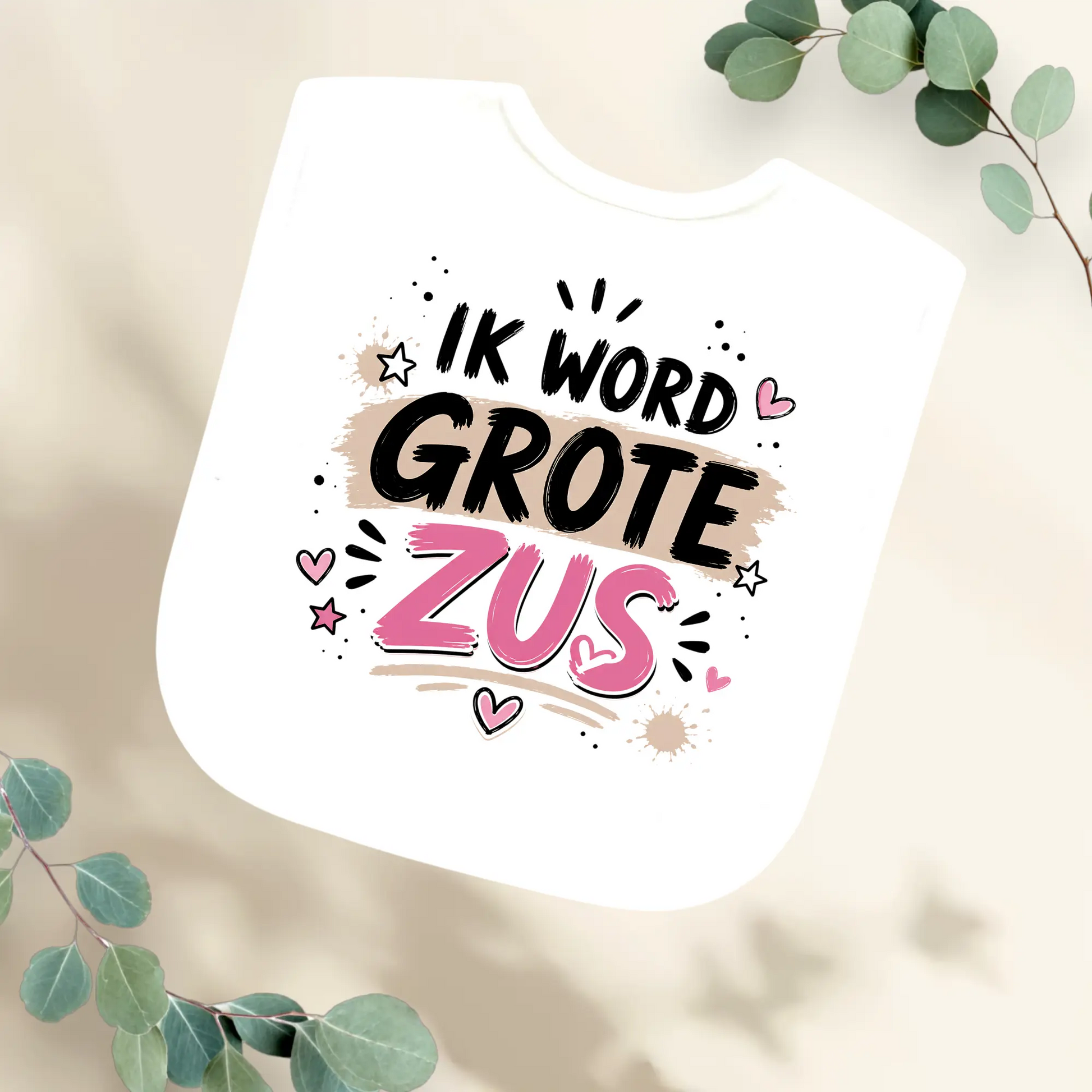 Slabbetje Ik word grote Zus Geboortegift