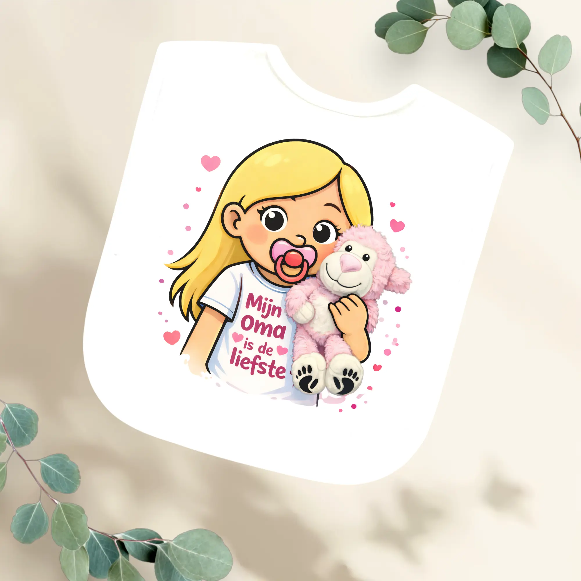 Slabbetje Mijn oma is de liefste - meisje Geboortegift