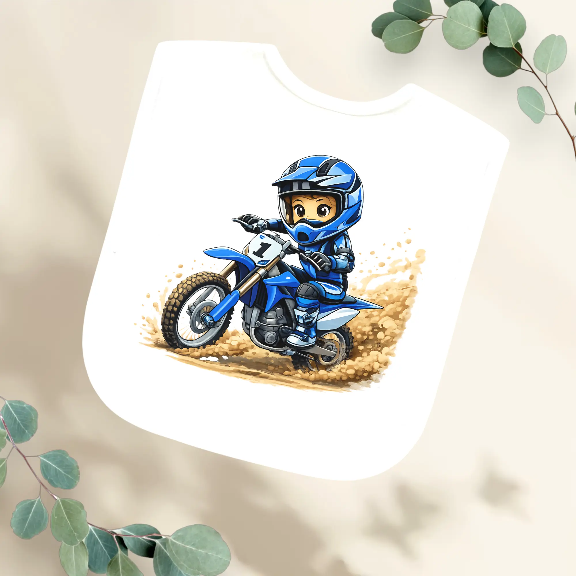 Slabbetje Motorcrosser jongen Geboortegift