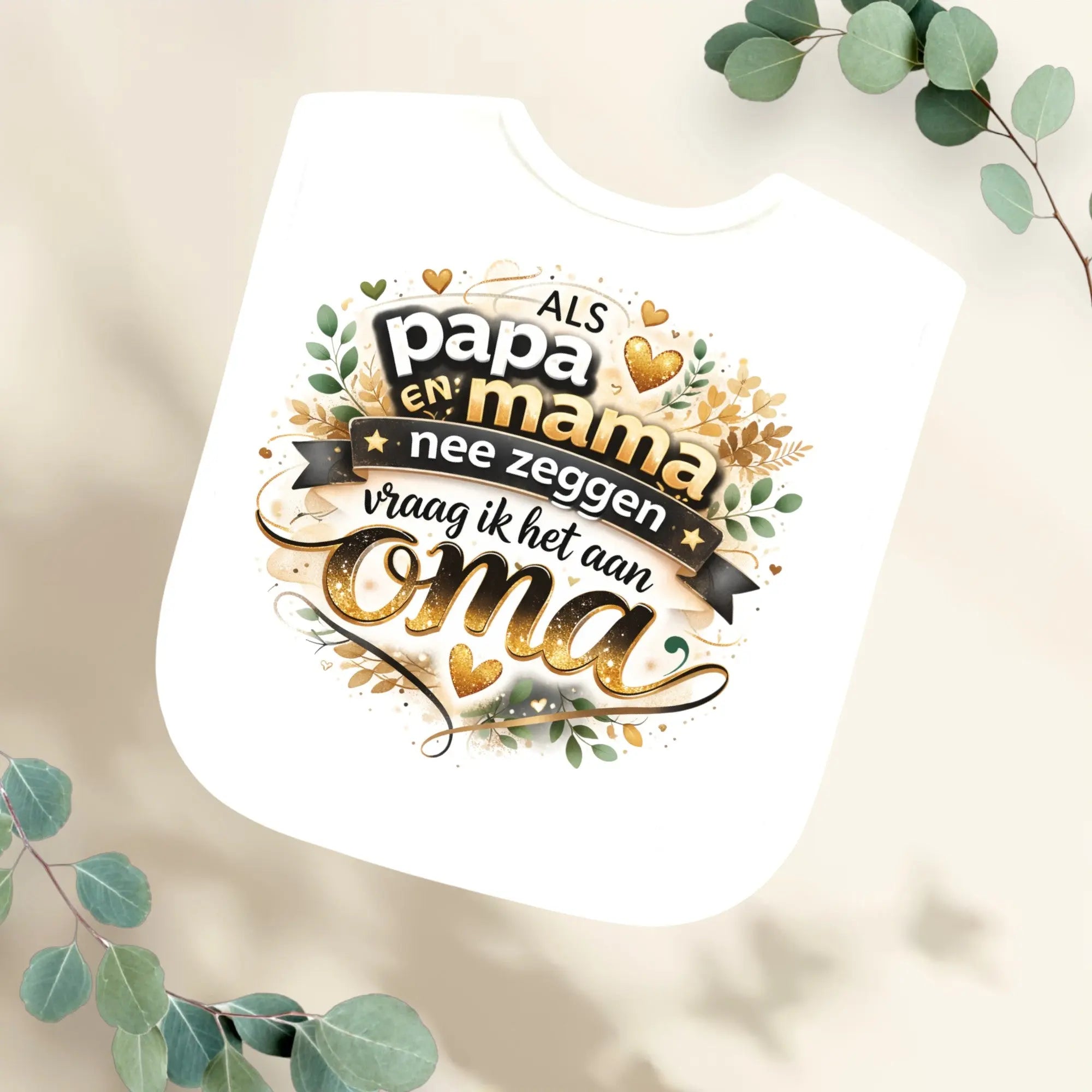 Slabbetje als papa en mama nee (oma)