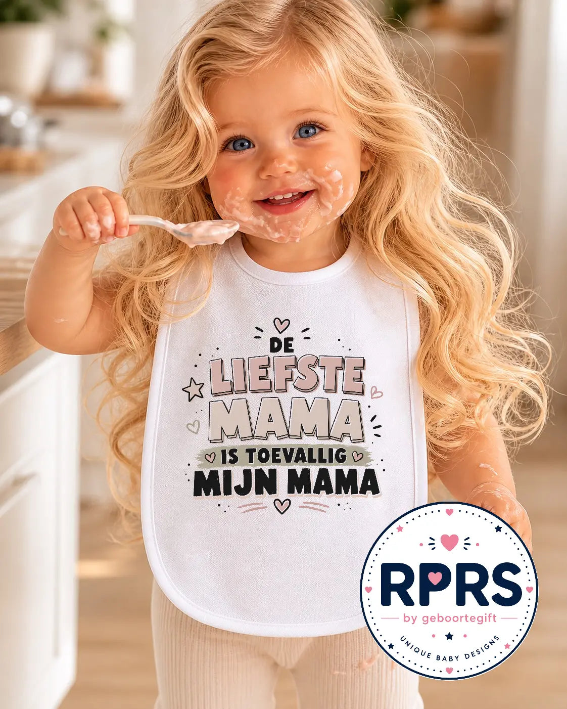 Slabbetje de liefste mama is toevallig mijn mama Geboortegift