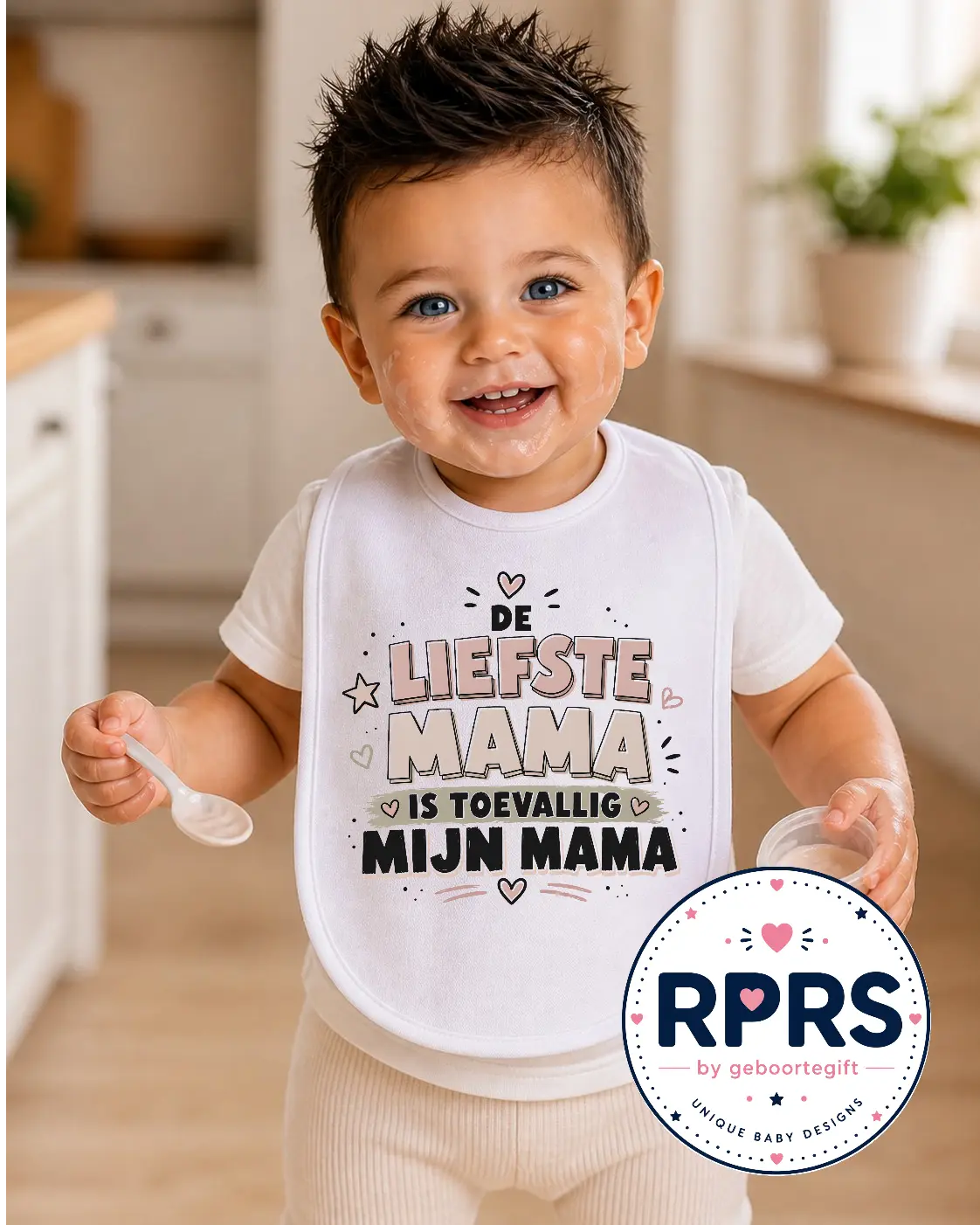 Slabbetje de liefste mama is toevallig mijn mama Geboortegift