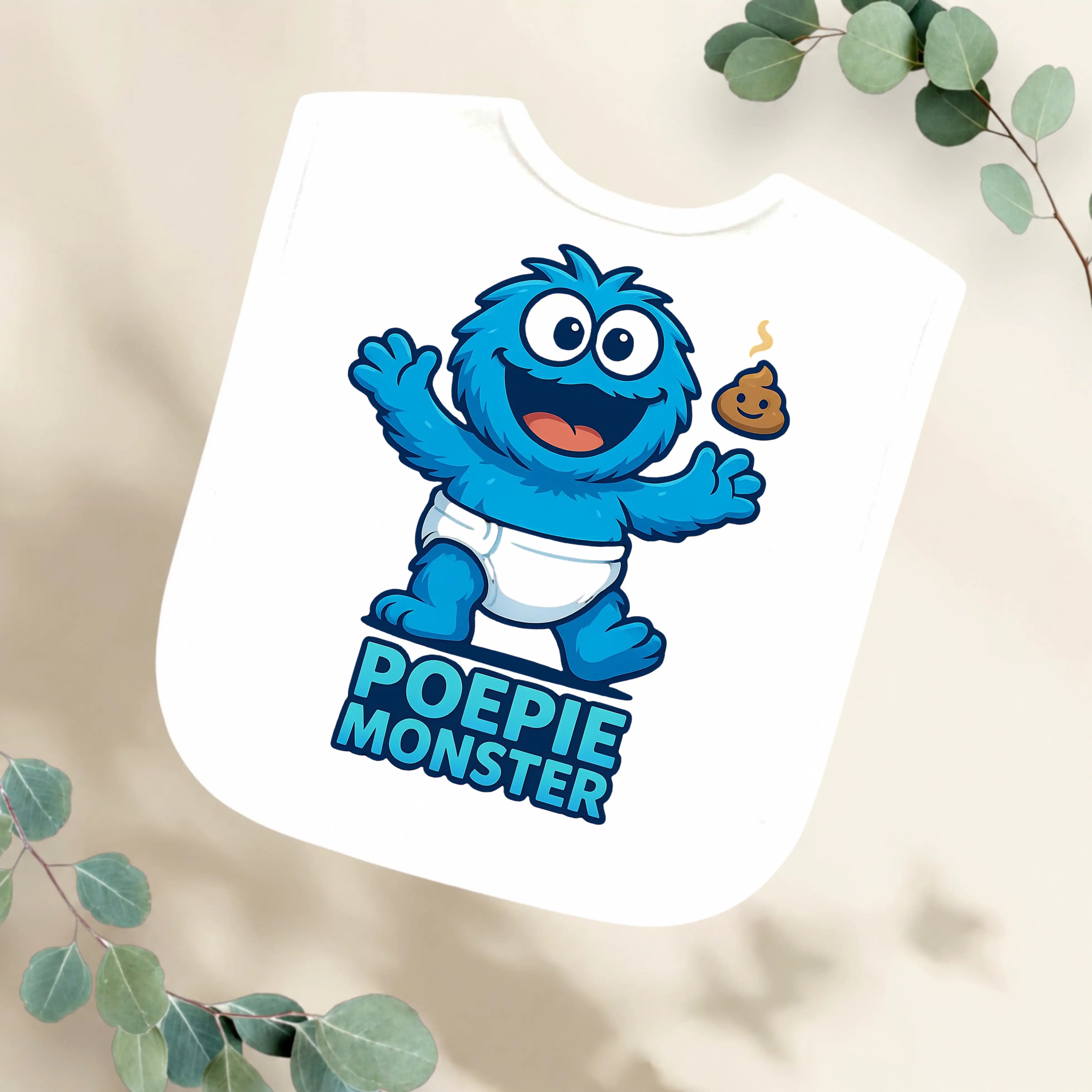 Slabbetje poepie monster Geboortegift