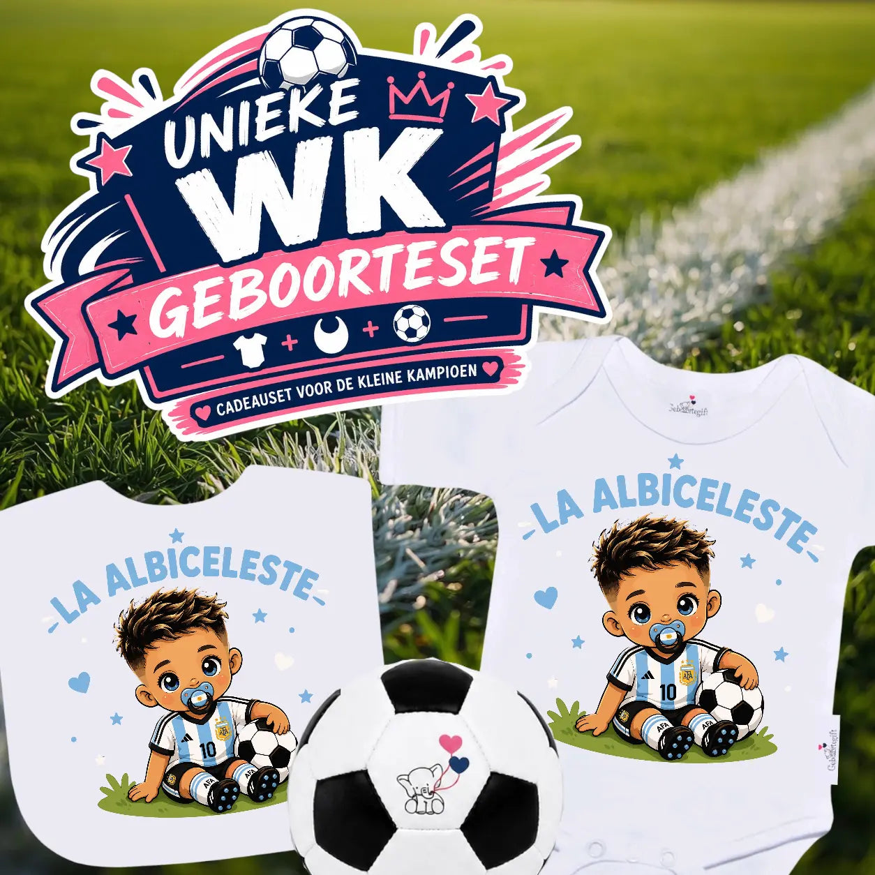 WK-setje Argentinië voetbalelftal - Jongen Geboortegift