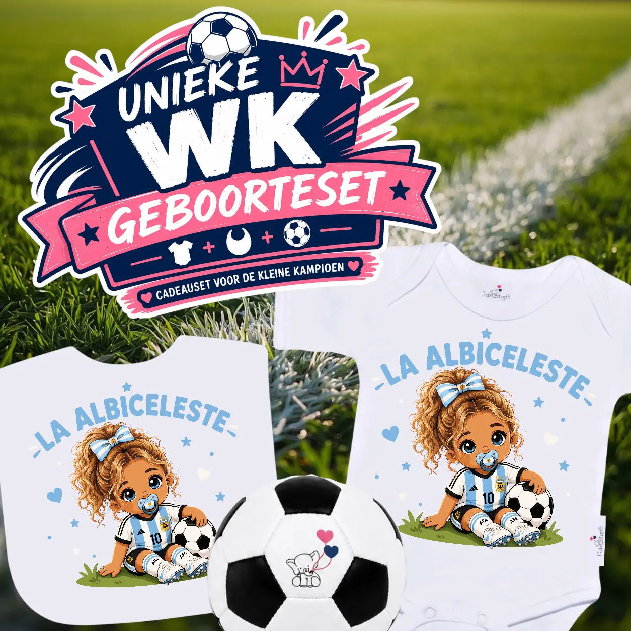 WK-setje Argentinië voetbalelftal - Meisje Geboortegift