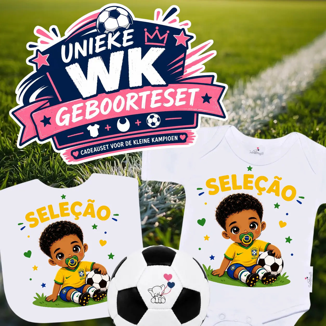 WK-setje Brazilië voetbalelftal - Jongen Geboortegift