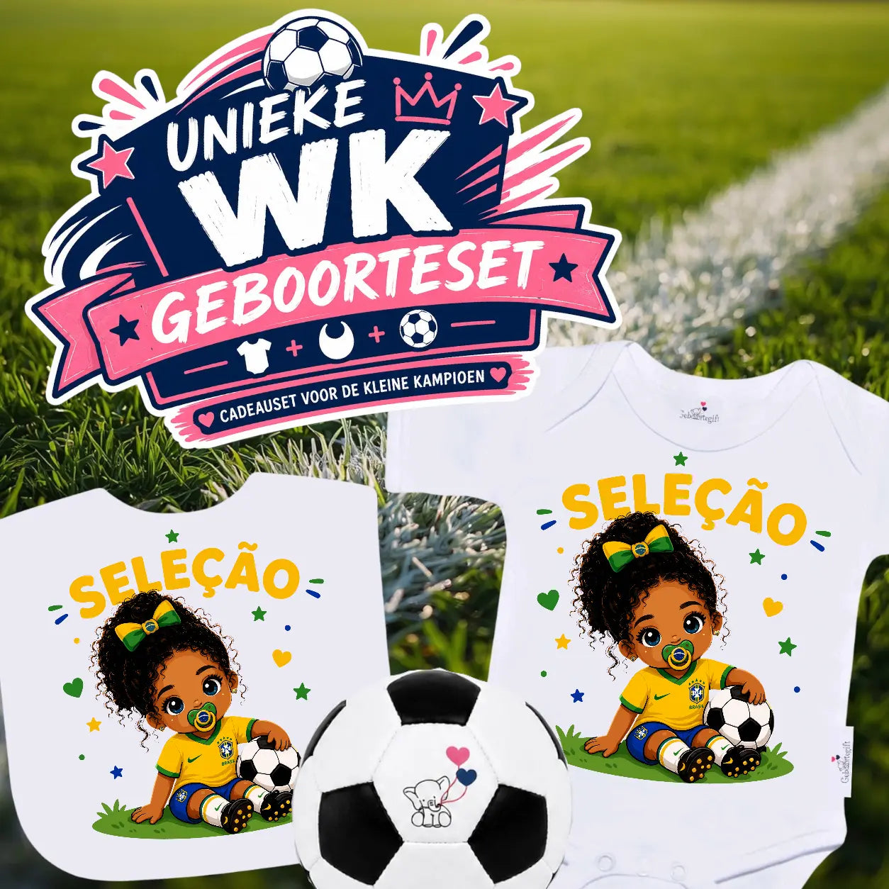 WK-setje Brazilië voetbalelftal - Meisje Geboortegift