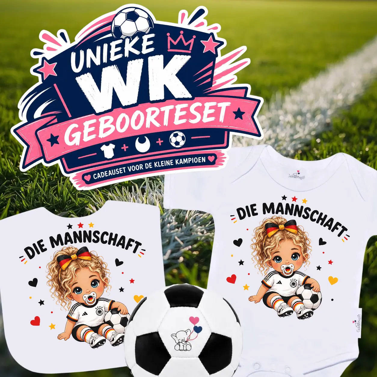 WK-setje Duitse voetbalelftal - Die Mannschaft (meisje) Geboortegift
