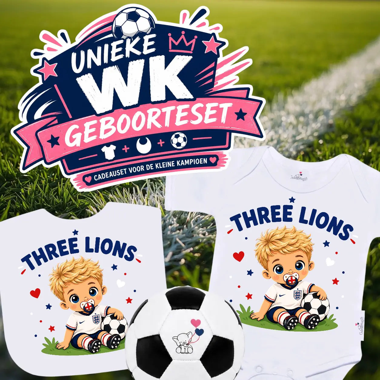 WK-setje Engeland voetbalelftal - Jongen Geboortegift