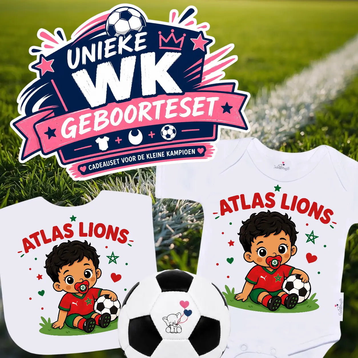 WK-setje Marokkaanse voetbalelftal - Atlas Lions Geboortegift
