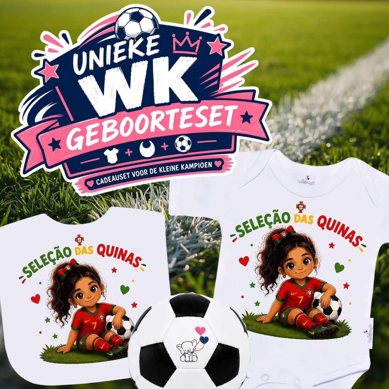 WK-setje Portugal voetbalelftal - Meisje Geboortegift