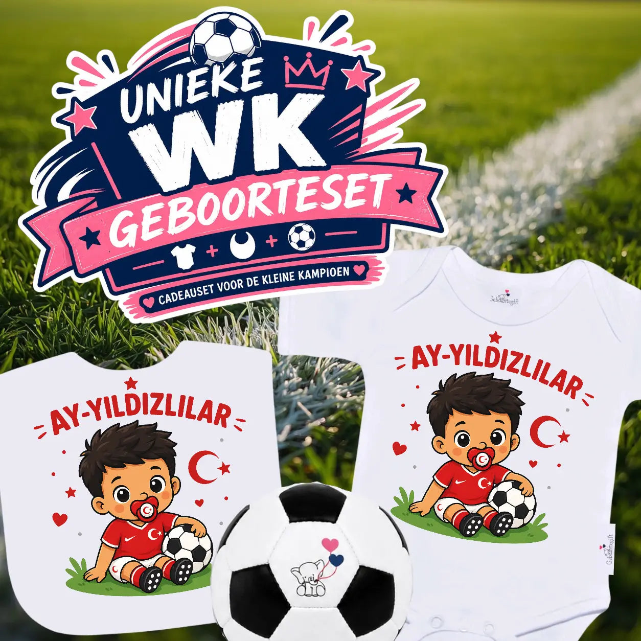 WK-setje Turkse voetbalelftal - Ay-Yıldızlılar (jongens) Geboortegift