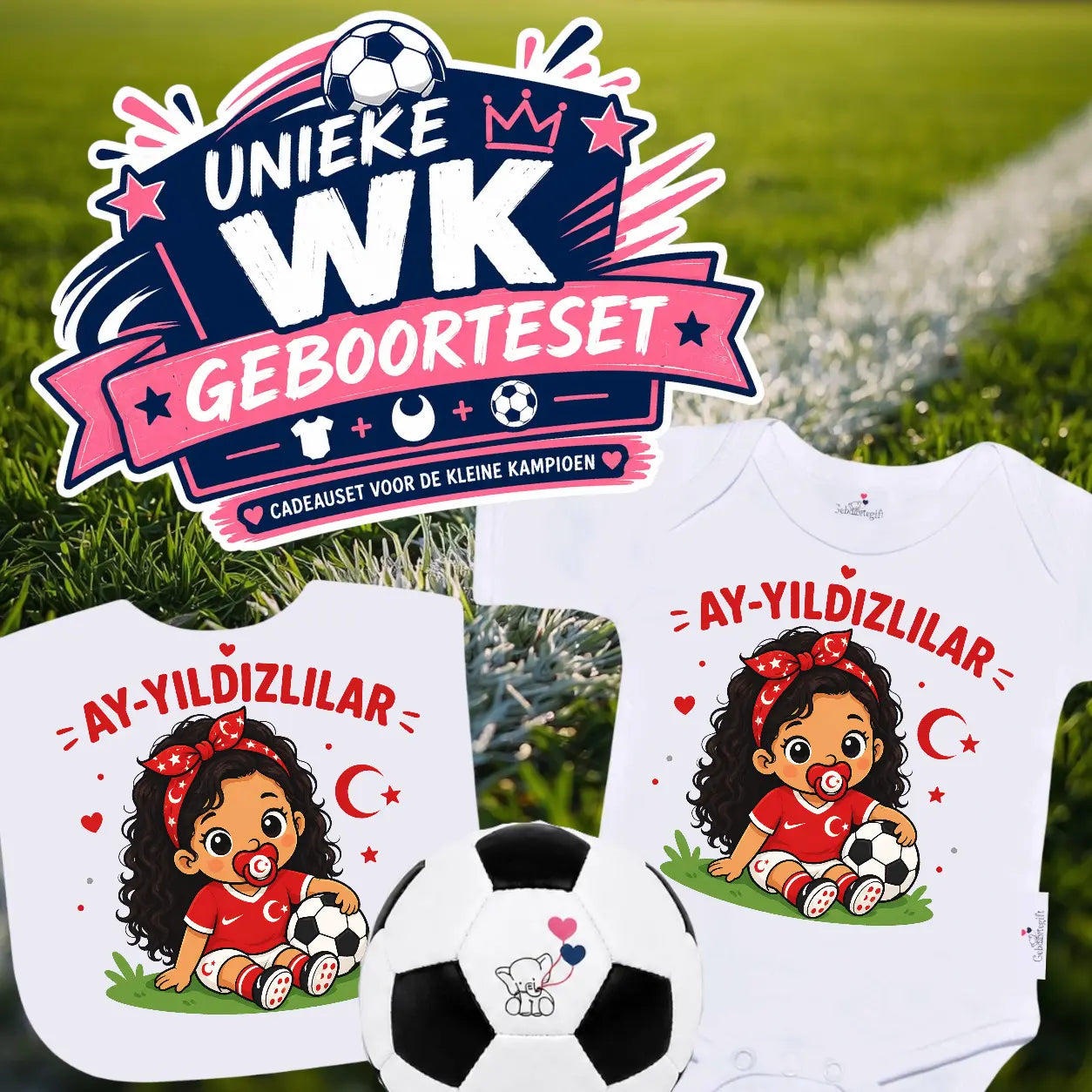 WK-setje Turkse voetbalelftal - Ay-Yıldızlılar (meisje) Geboortegift