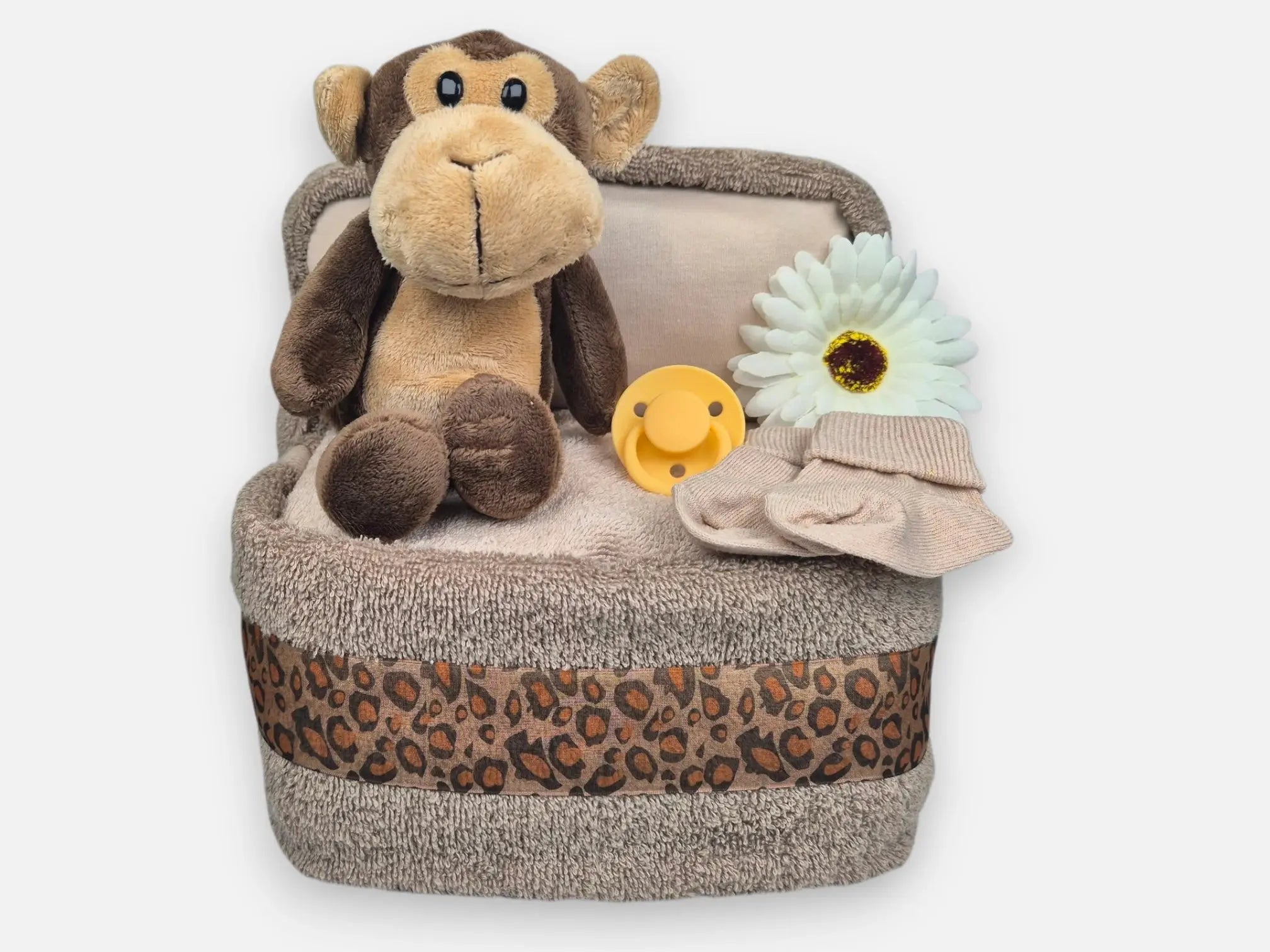 Wiegje Bruin Luiertaart (groot) Geboortegift